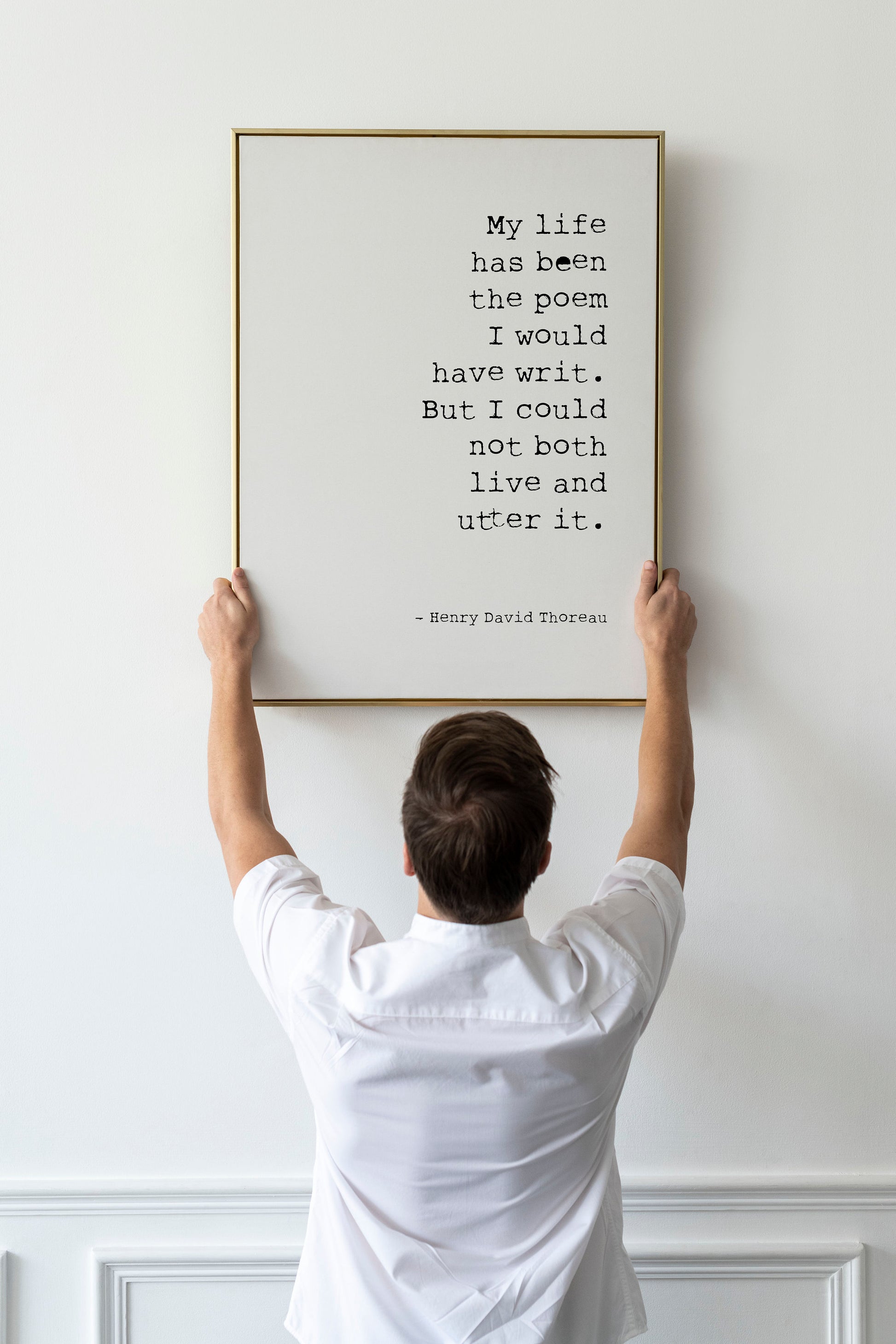 Poet's quote by Henri David Thoreau - My life has been the poem I would have writ print - framed poem quote poster