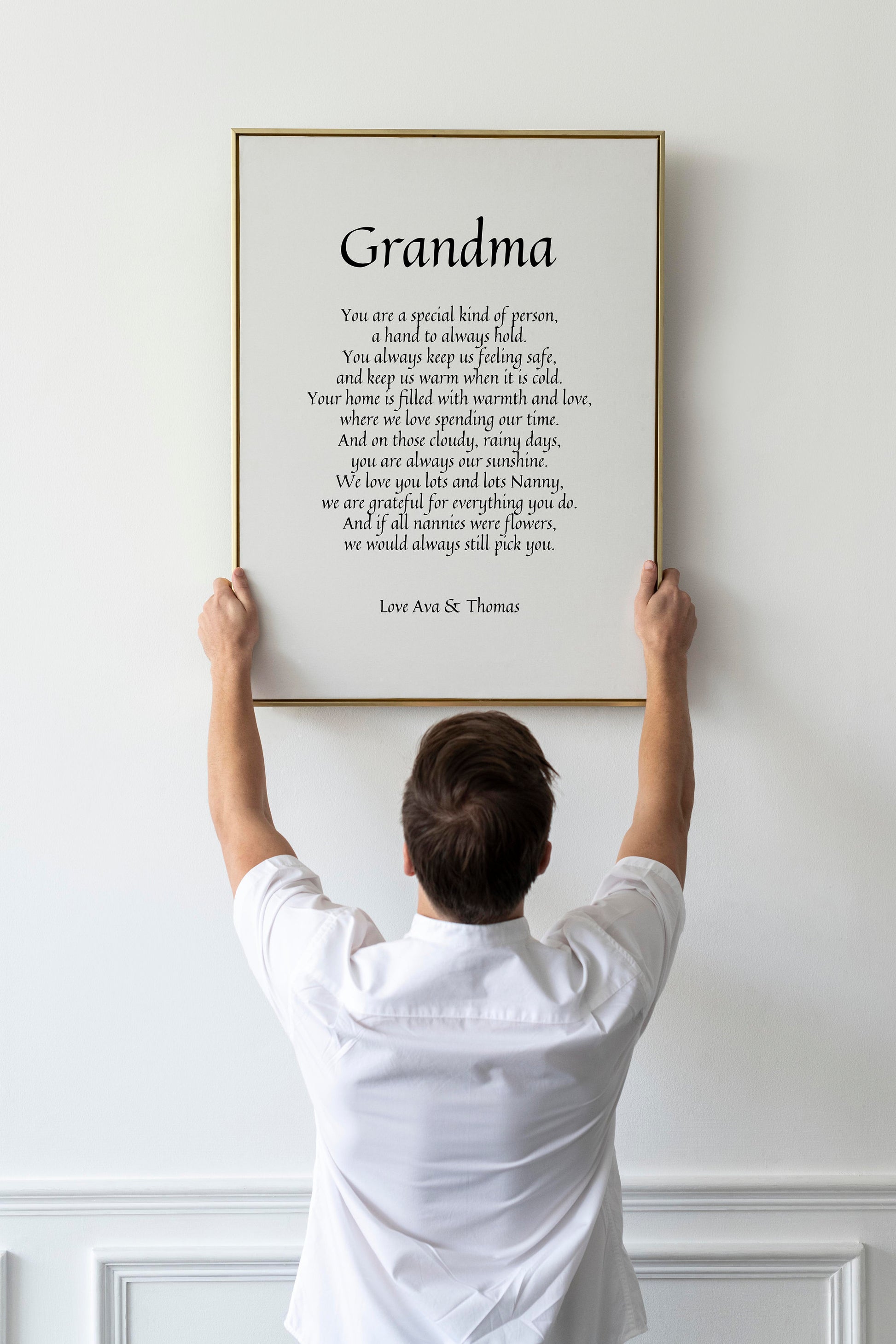 Nanny Custom Framed Print, Grandma poster, Nan Poem print personalised with names. Birthday, mother day, Mother’s Day gift, present
