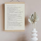 The art of marriage poem calligraphy print framed - wedding gift - anniversary gift - wedding gift for parents