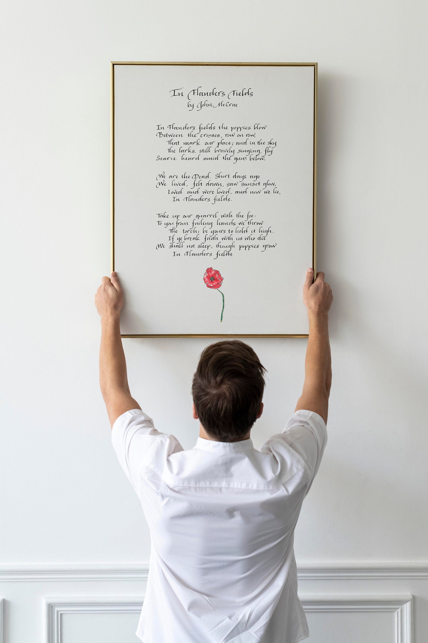 In flanders fields print poem by John McCrae Framed - Framed Poster - In flanders fields poem Framed Print