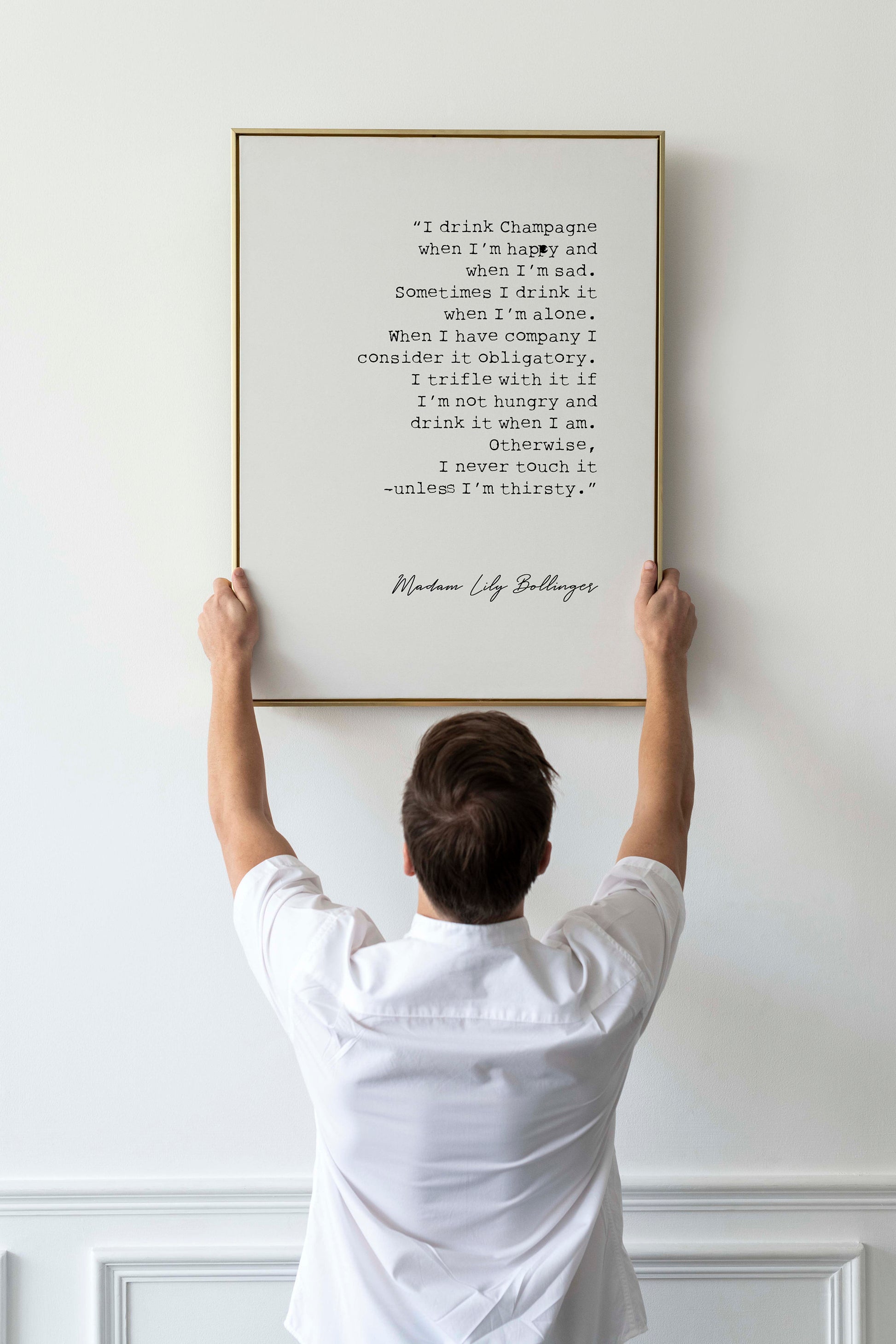 champagne quote, champagne poster print, i drink champagne lily bollinger