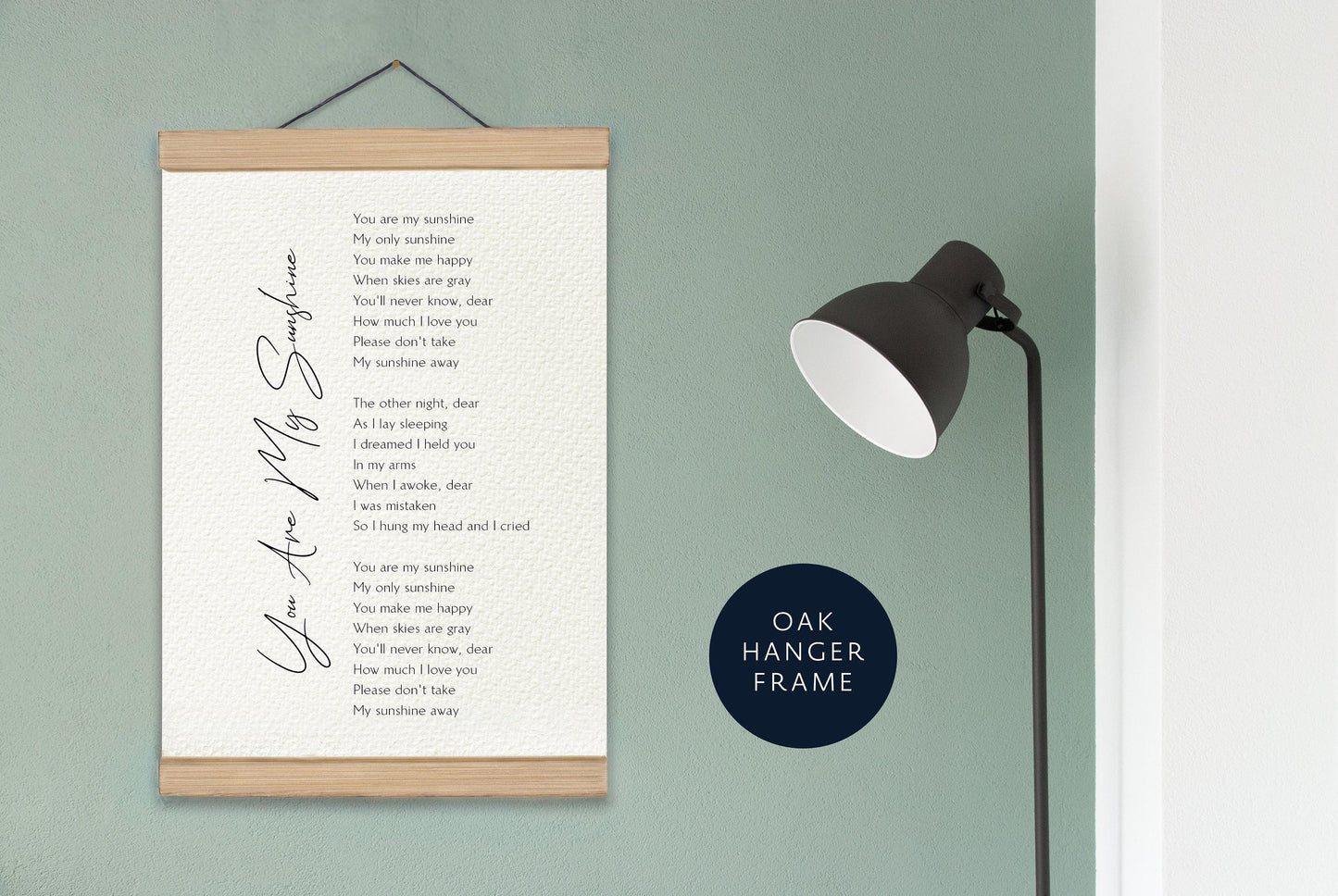You Are My Sunshine, My Only Sunshine Poster - Song Lyrics - You are my sunshine print Framed