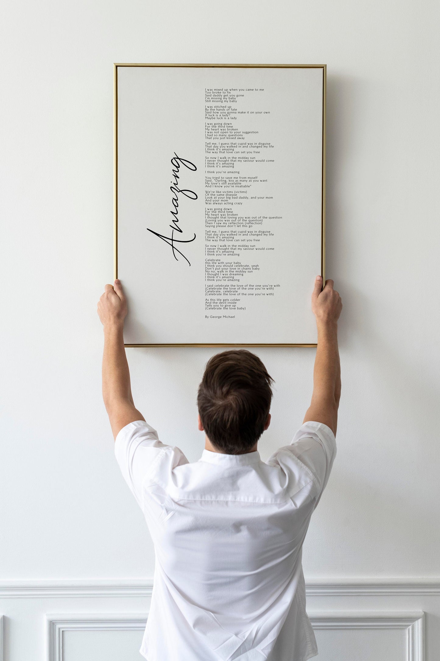 Amazing by George Michael Poster - Framed Print Amazing Gift - Amazing song lyrics print