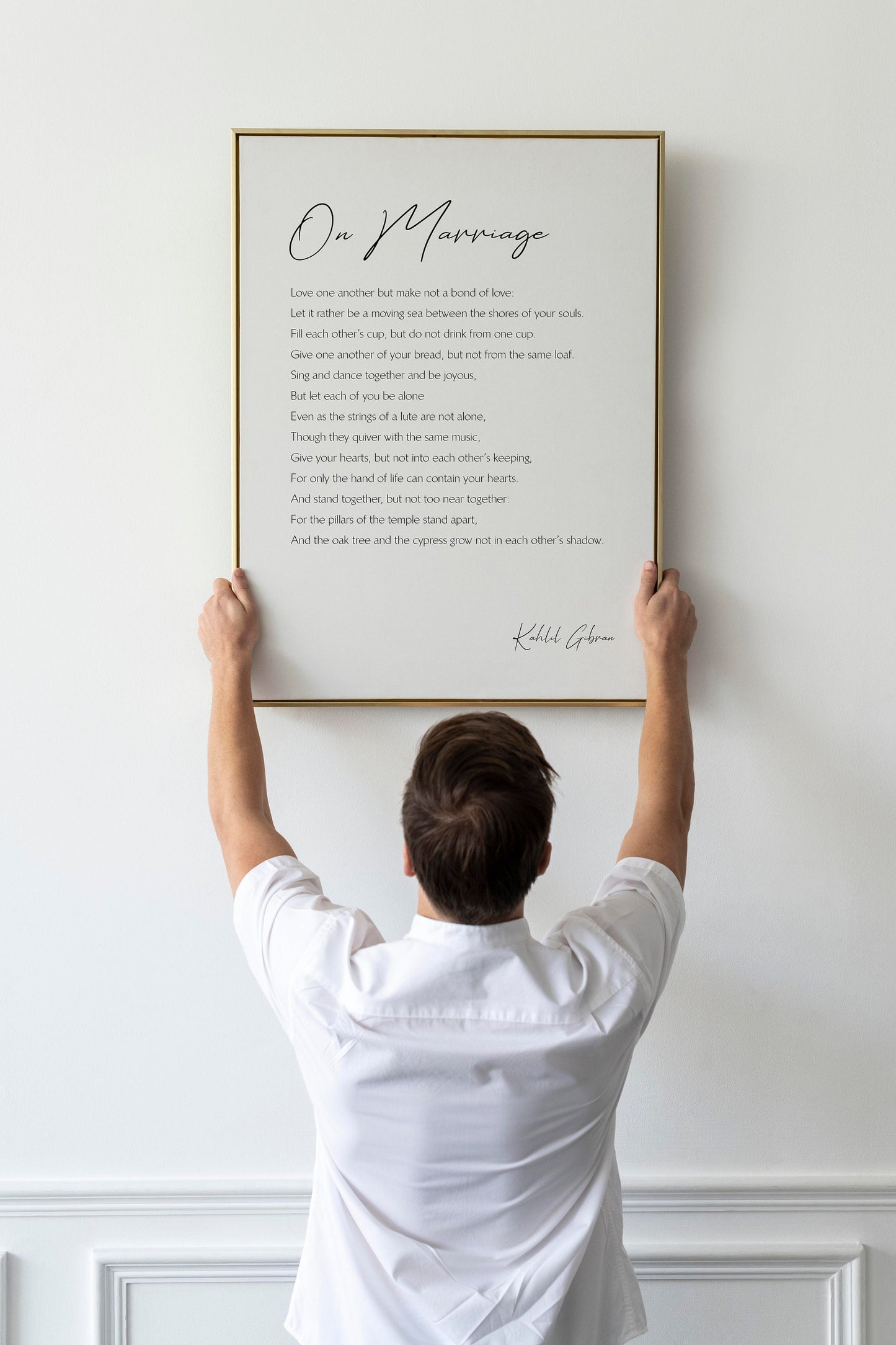 On Marriage Print, Anniversary Gift, Wedding Gift, Marriage Gift Poem, Framed Calligraphy & Typography by Kahlil Gibran