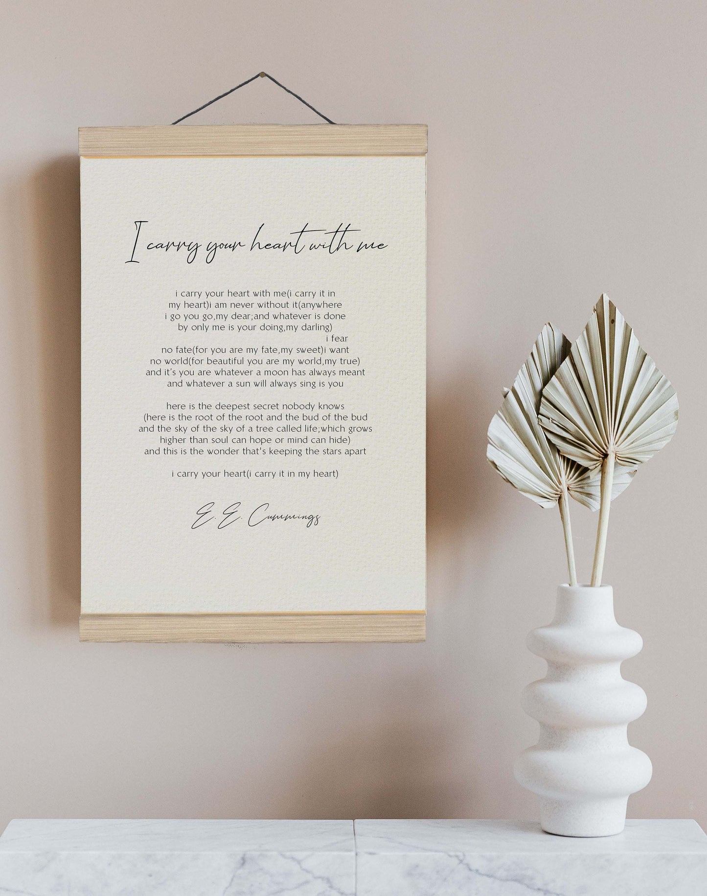 i carry your heart print framed, i carry your heart with me E.E. Cummings - Love poem print - Wall Art