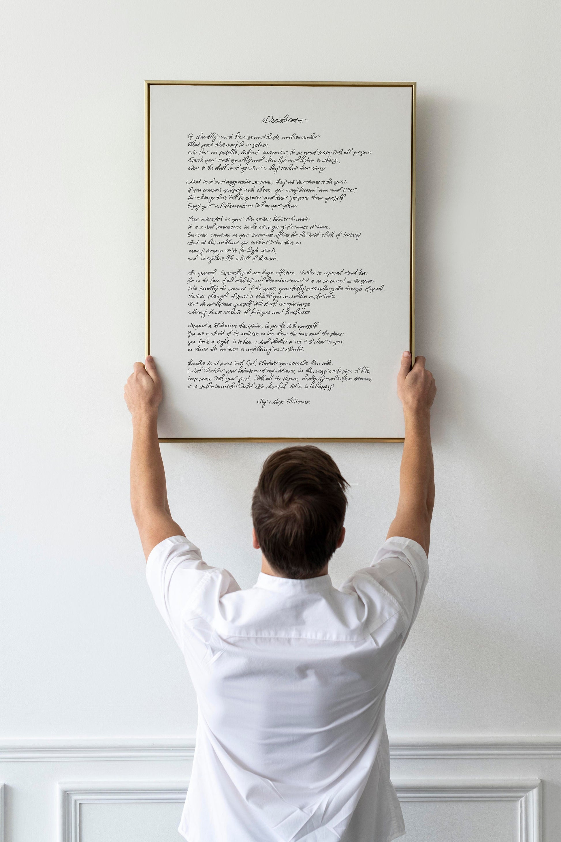 Desiderata Framed Handwritten Print by Max Ehrmann - Desiderata Poem
