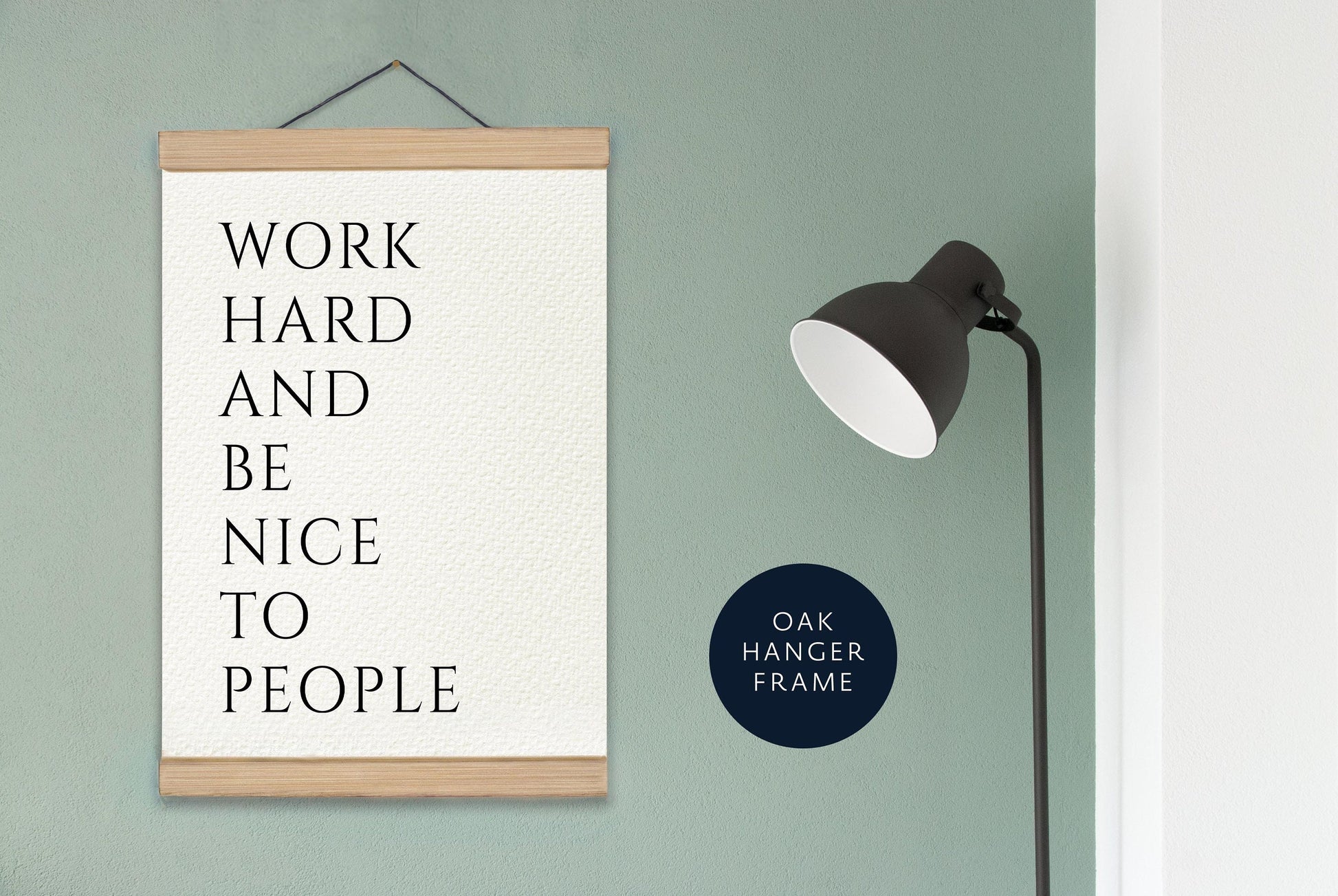 Work hard and be nice to people Print, Work hard poster, Be nice print, Framed Quote Poster, Inspirational Quote, Motivational Poster