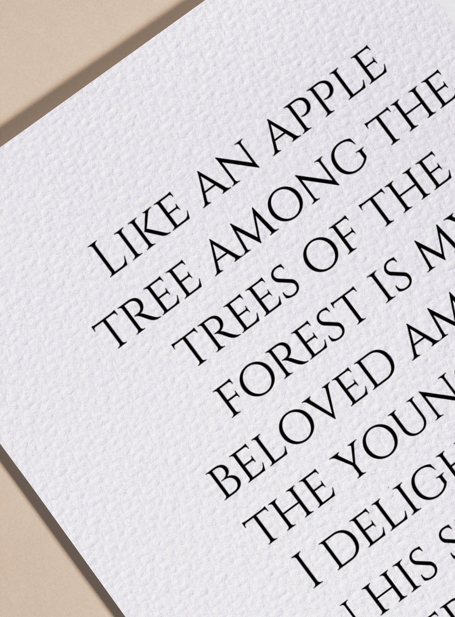 Song of Solomon 2:3 Like an apple tree Bible Verse Print, Bible Scripture Typography Verse - Framed Prayer - Prayer poster