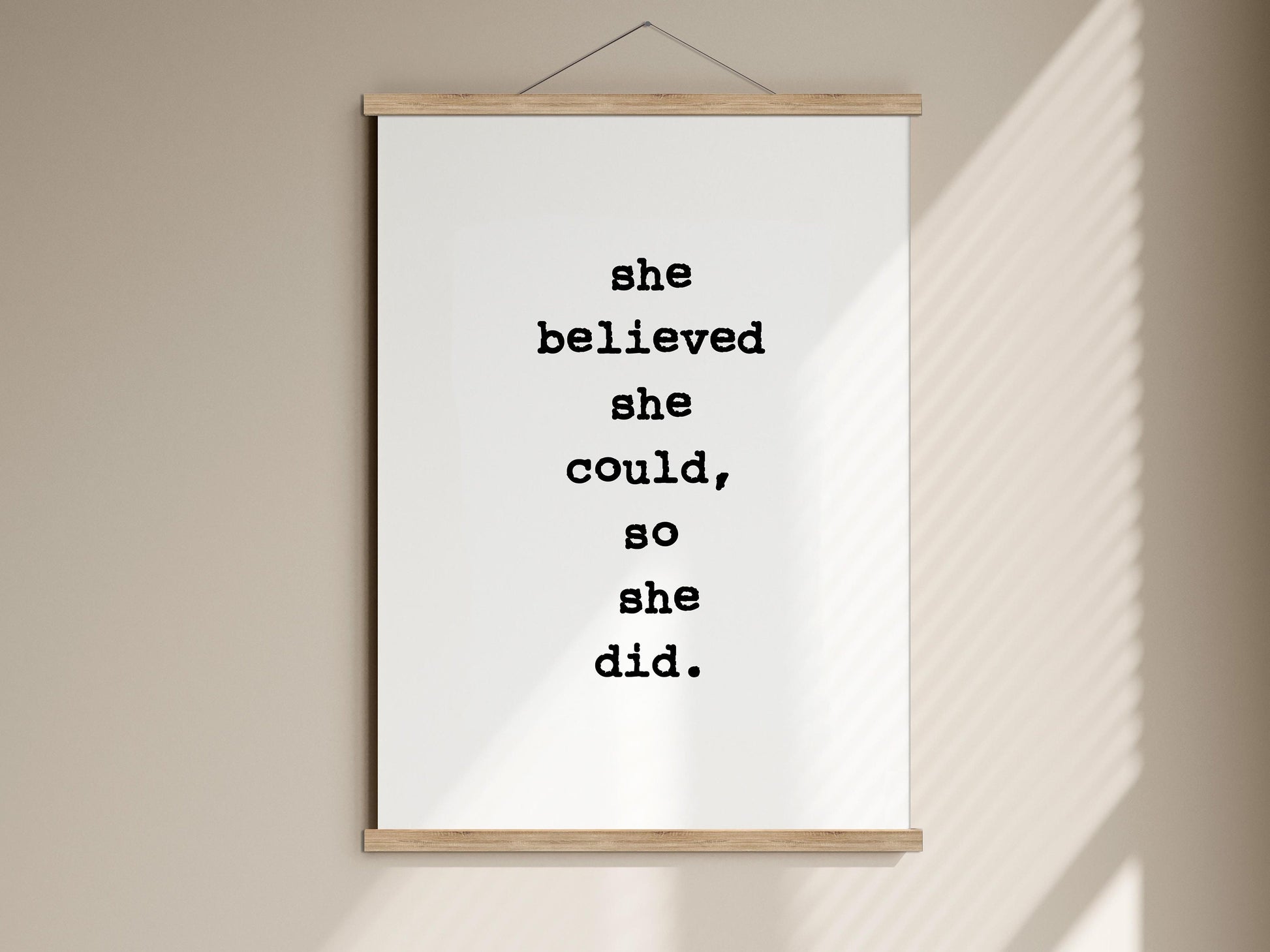 She believed she could so she did affirmation for daughter gift for daughter, girlfriend gift, feminist R S Grey framed print poster
