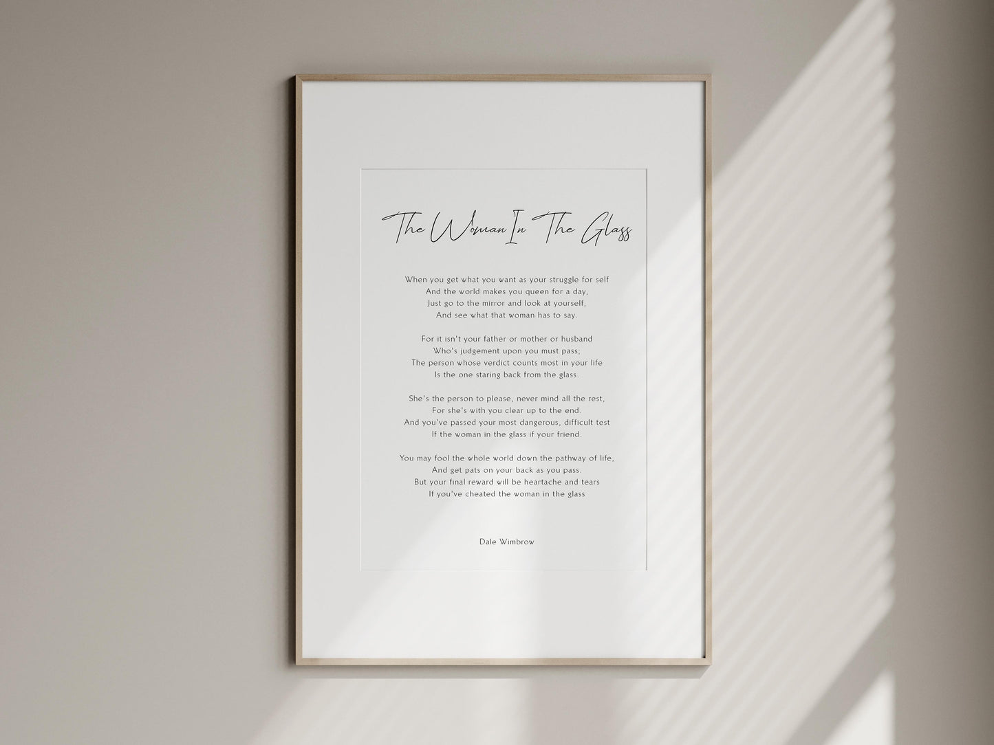 the woman in the glass framed print