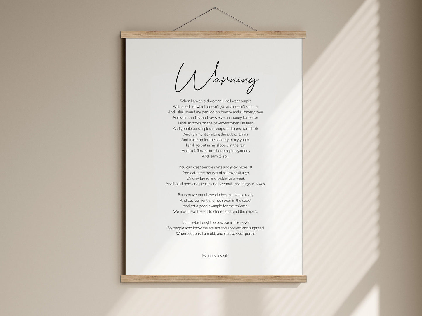 warning print poem