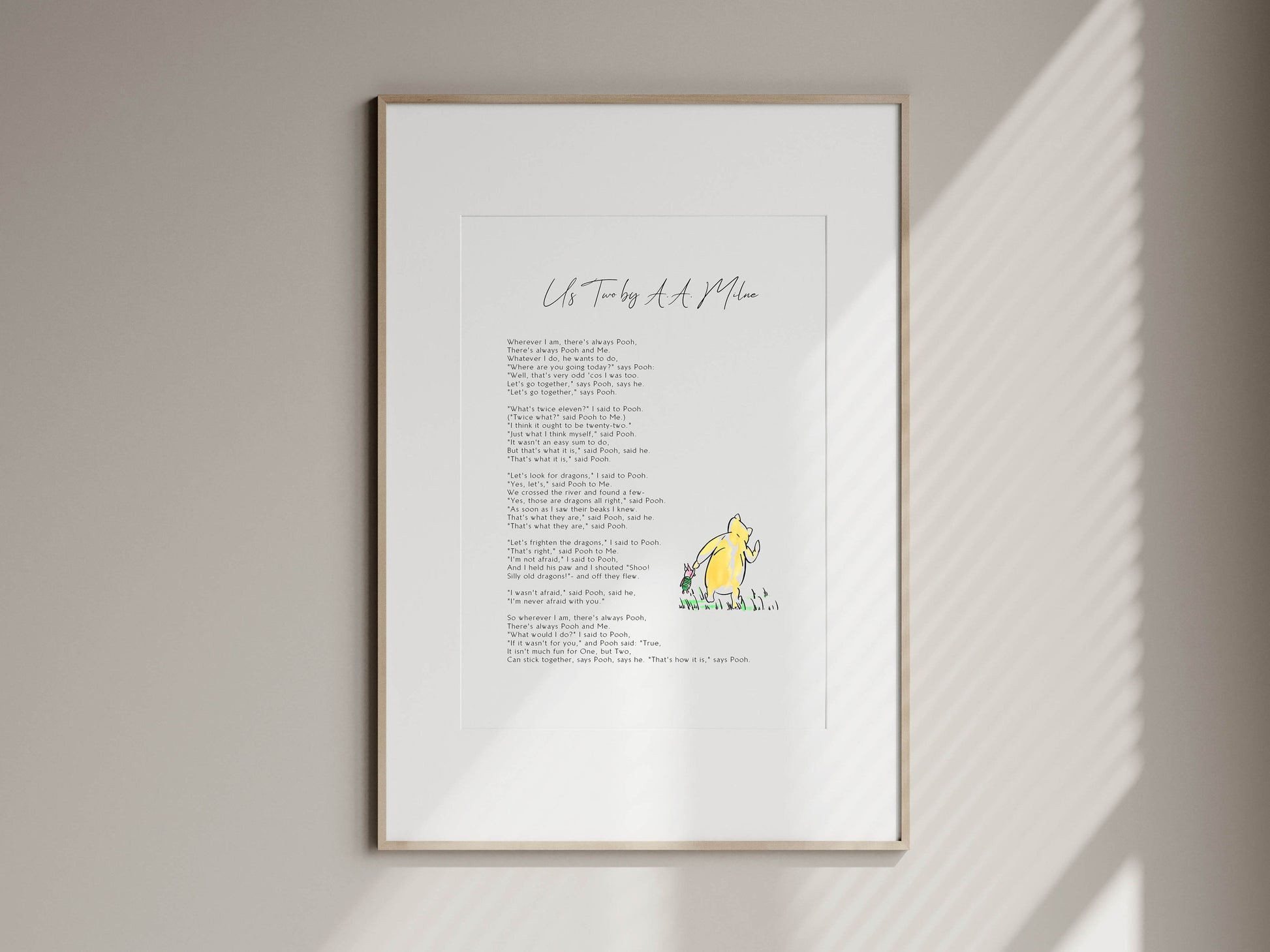 us two framed print poster by winnie the pooh