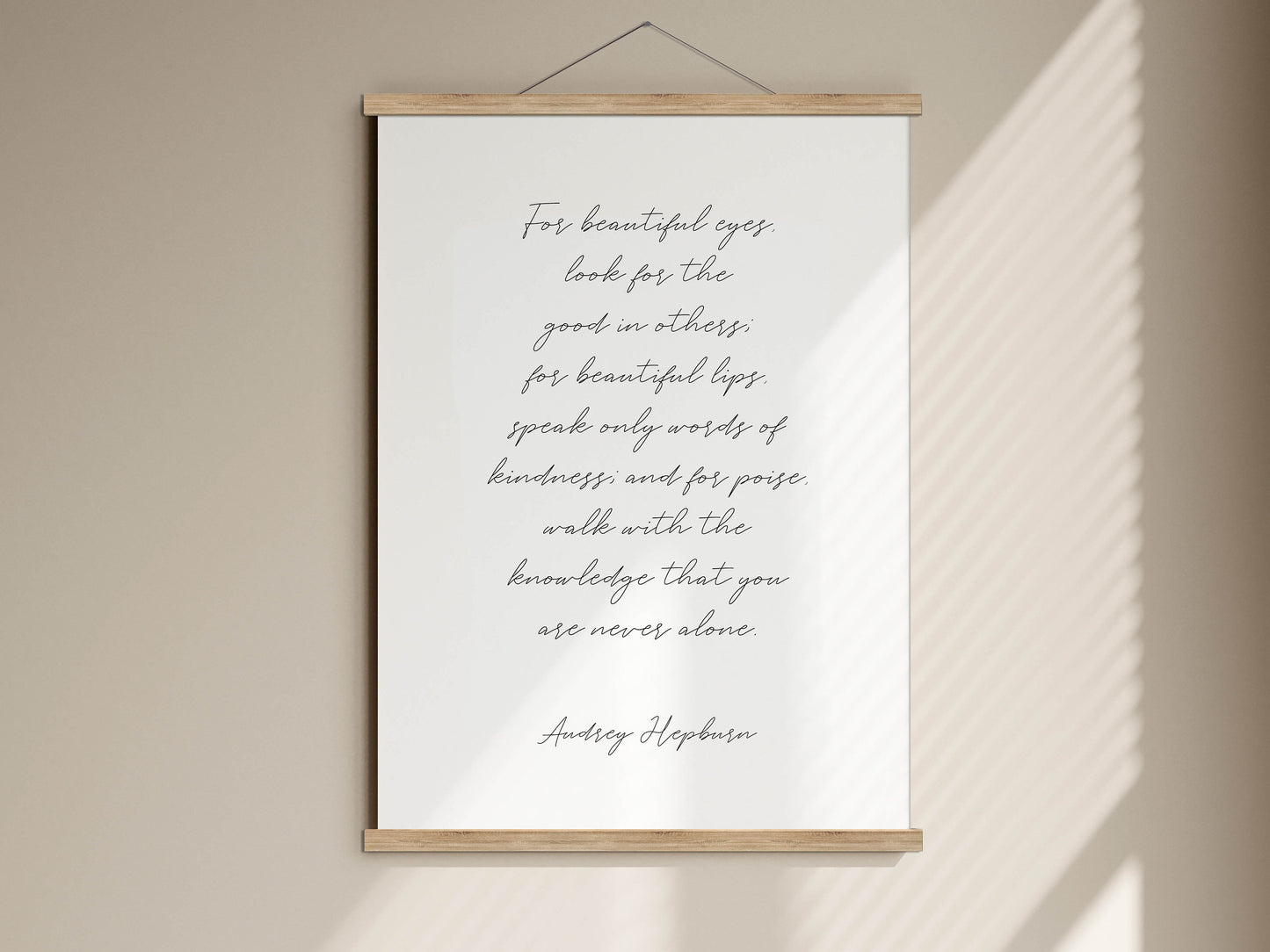 Audrey Hepburn Print - Your Beautiful Eyes Quote framed beauty quote
