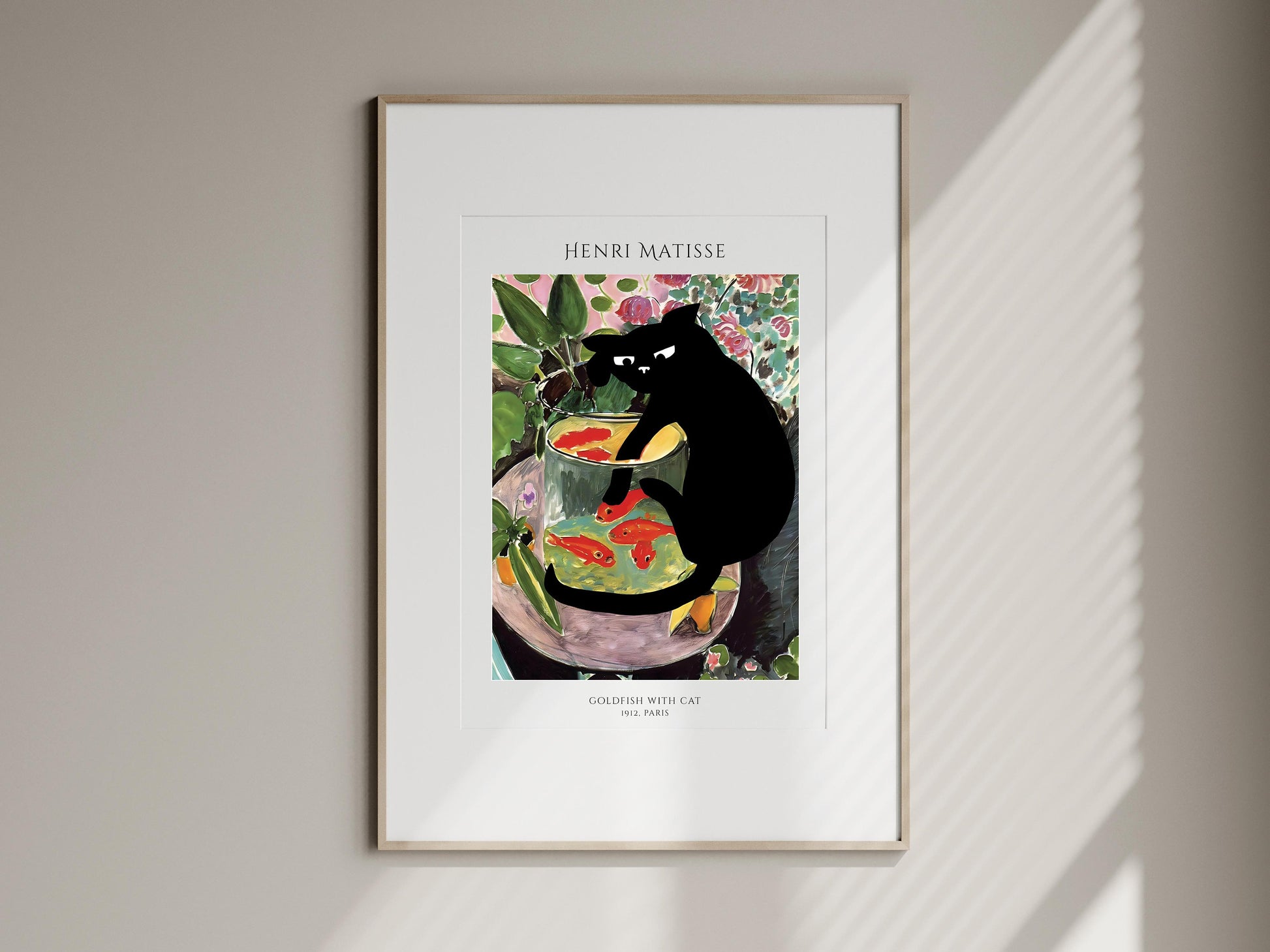 funny cat print henri matisse framed poster goldfish with cat