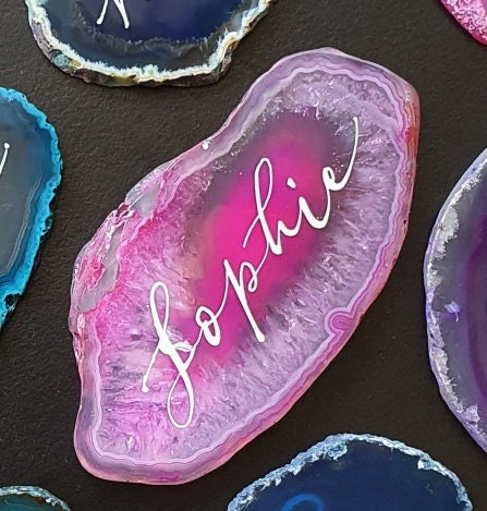 pink agate slice placement
