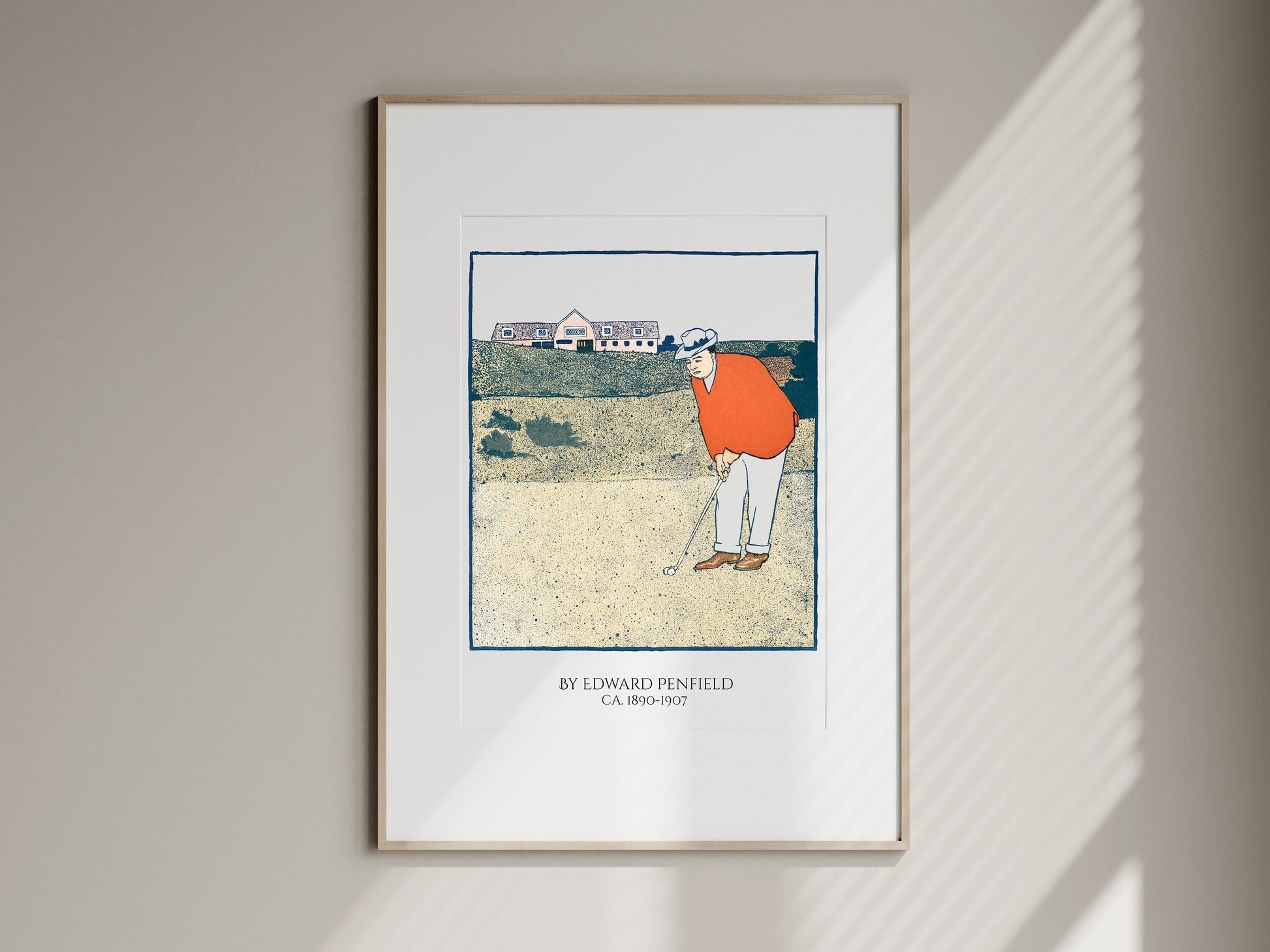 many playing golf print framed print by edward penfield, golf gift