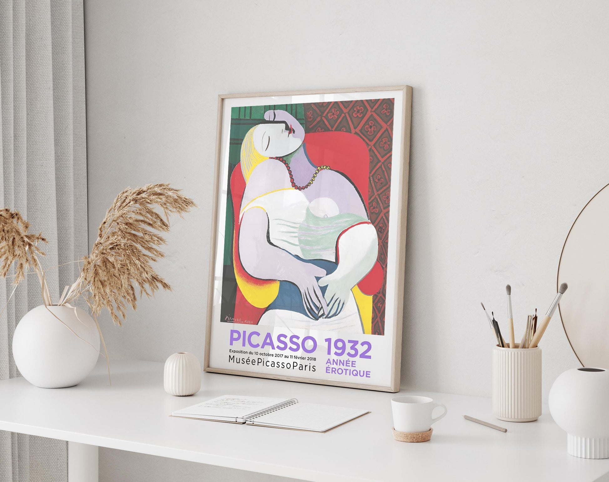 picasso poster, exhibition print vintage, paris, in french