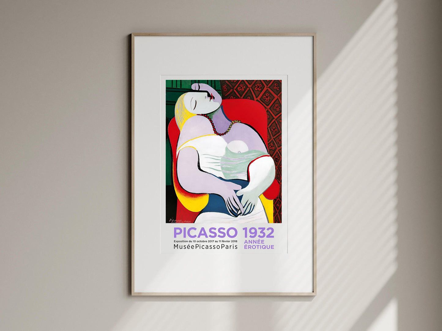 picasso poster, exhibition print vintage, paris, in french