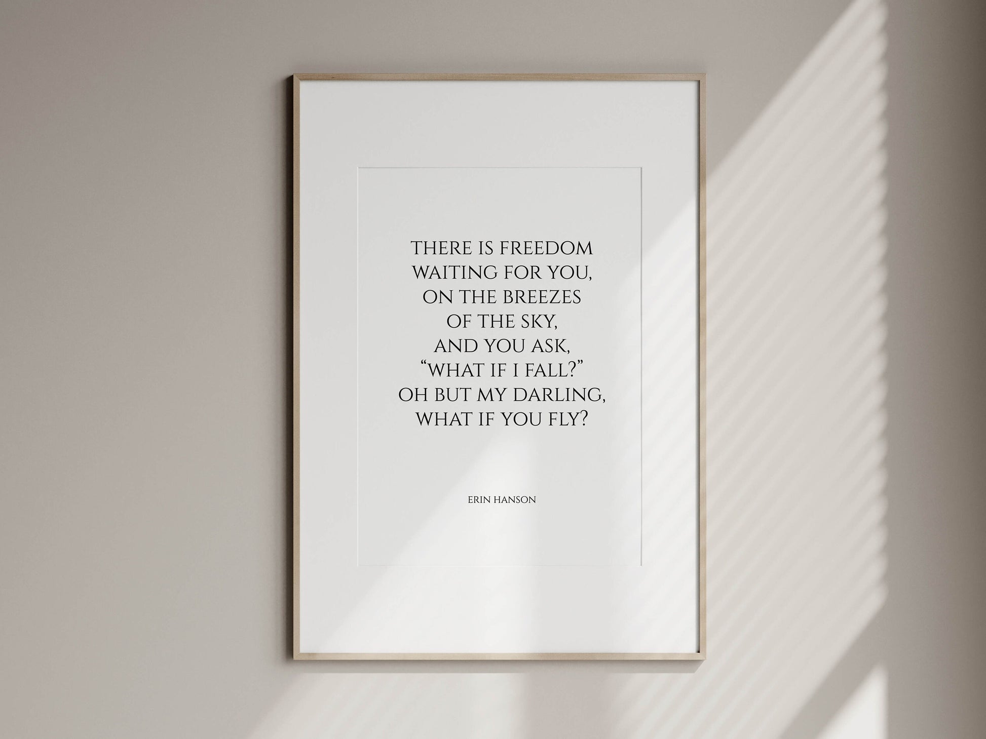 what if i fly quote poster print erin hanson framed