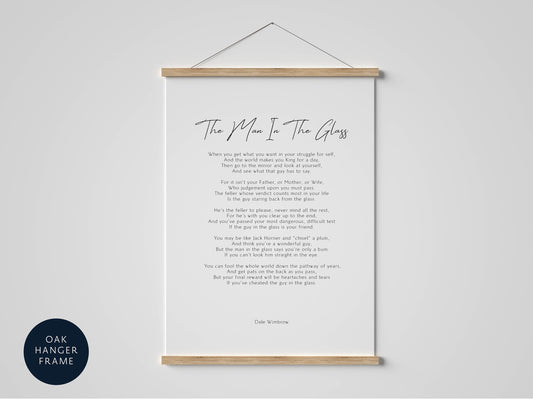 the man in the glass framed print poster