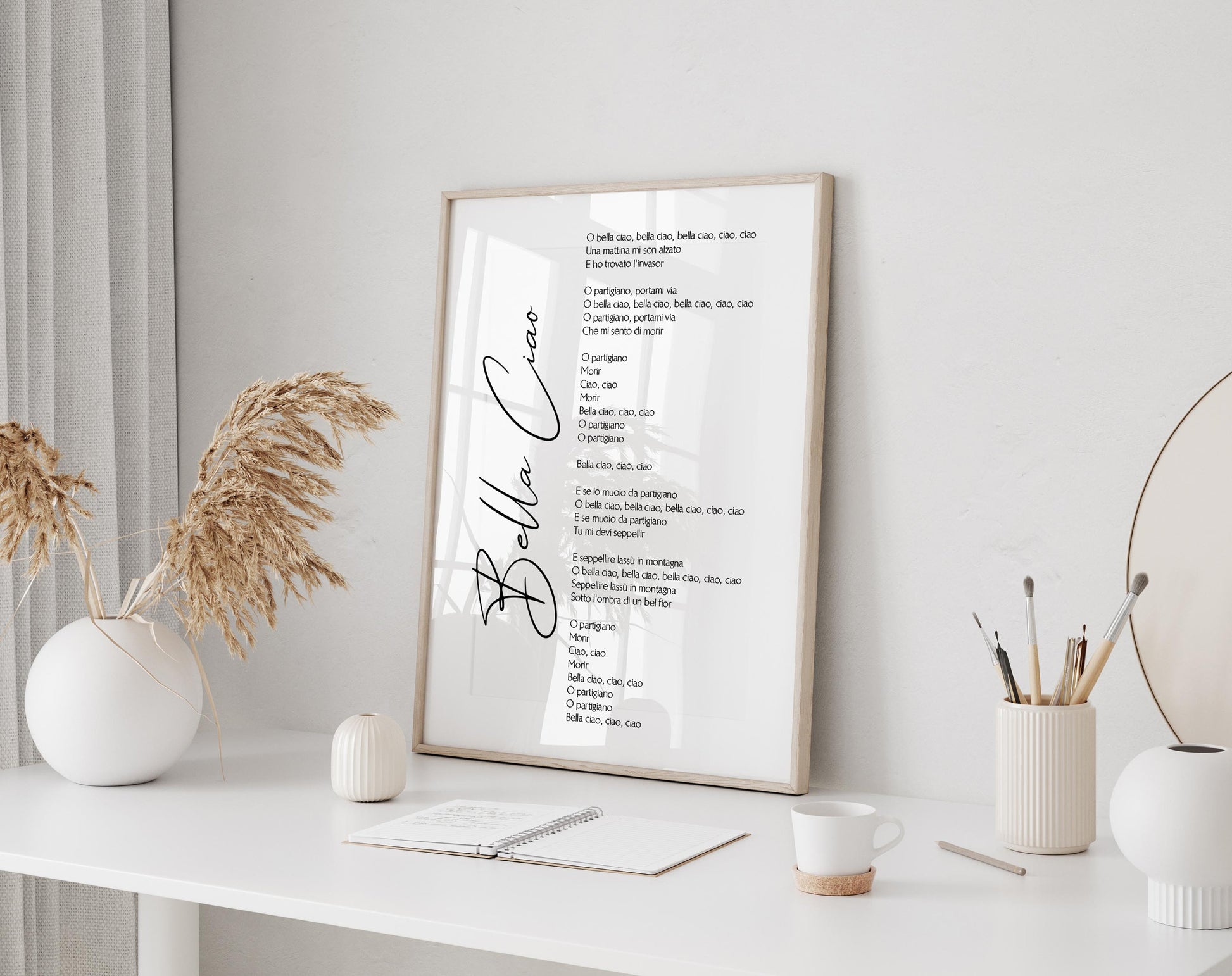 bella ciao song lyrics framed poster