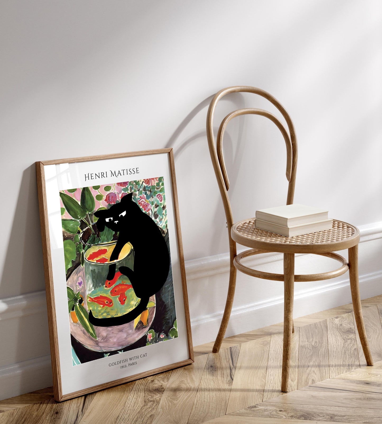 funny cat print henri matisse framed poster goldfish with cat