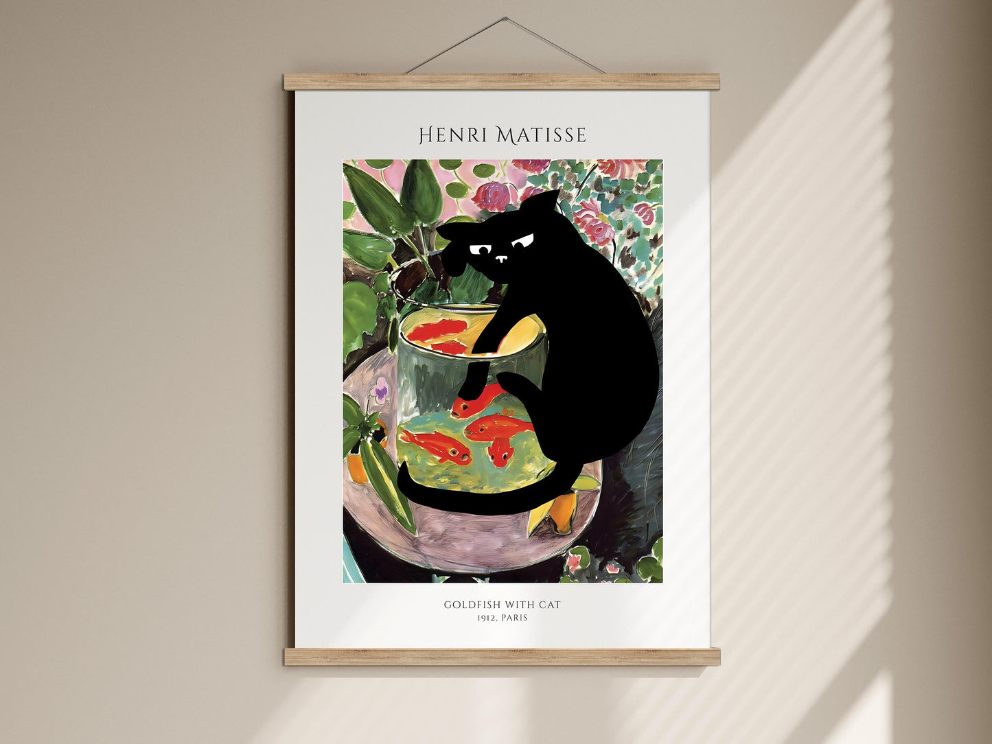 funny cat print henri matisse framed poster goldfish with cat