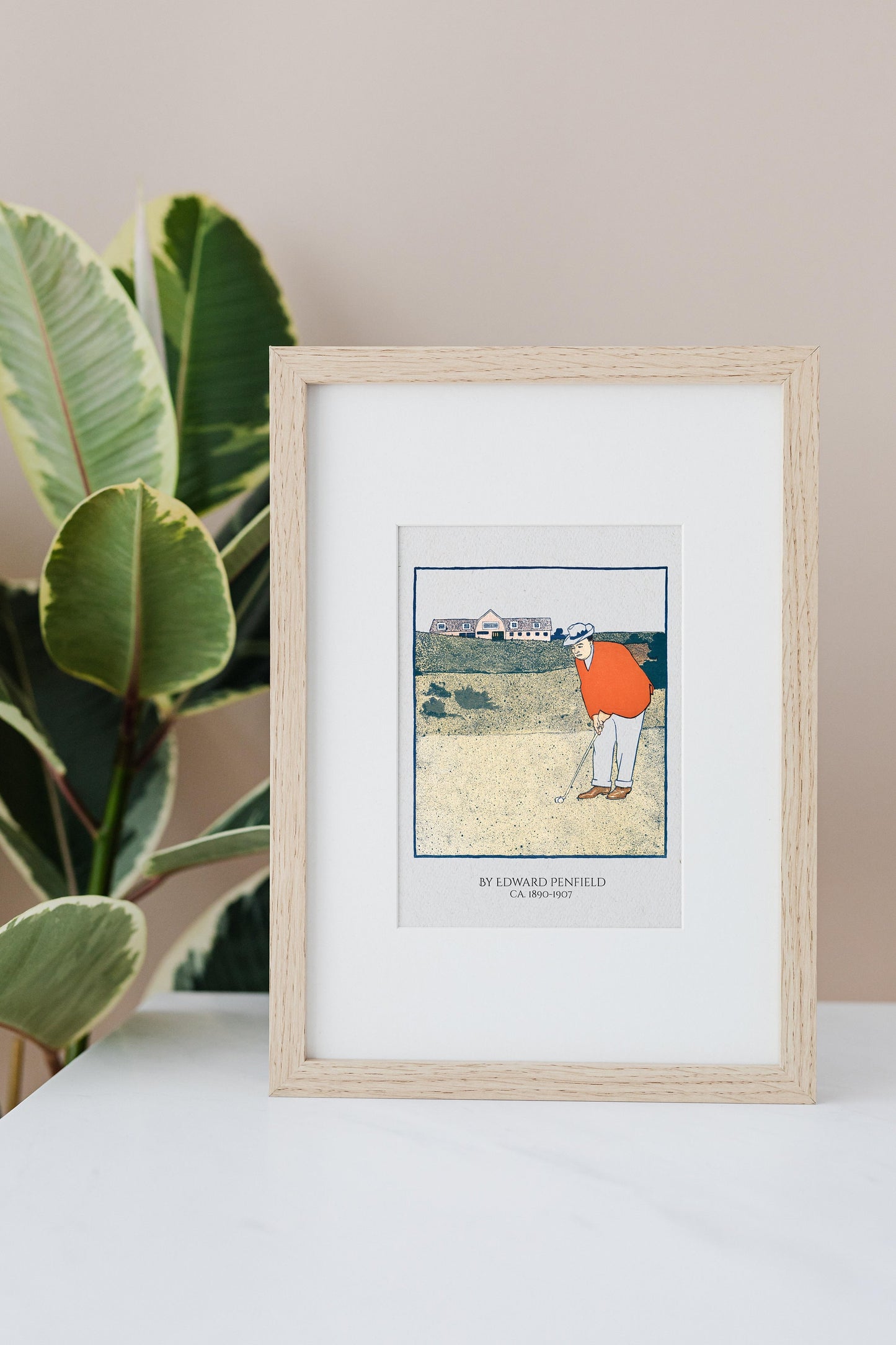 many playing golf print framed print by edward penfield, golf gift