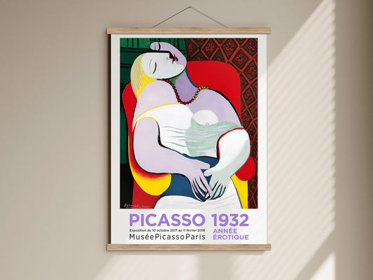 picasso poster, exhibition print vintage, paris, in french