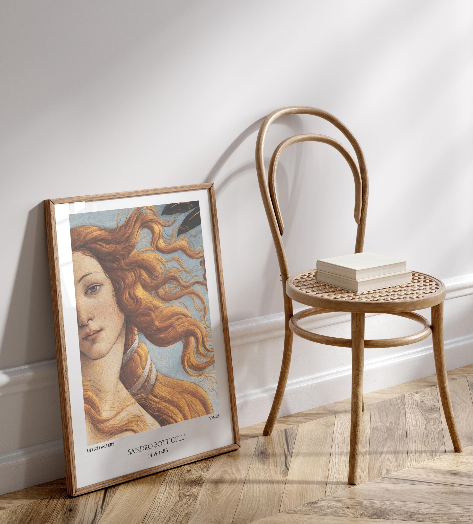 the birth of venus detail art print, close up of Venus by Sandro Botticelli poster framed