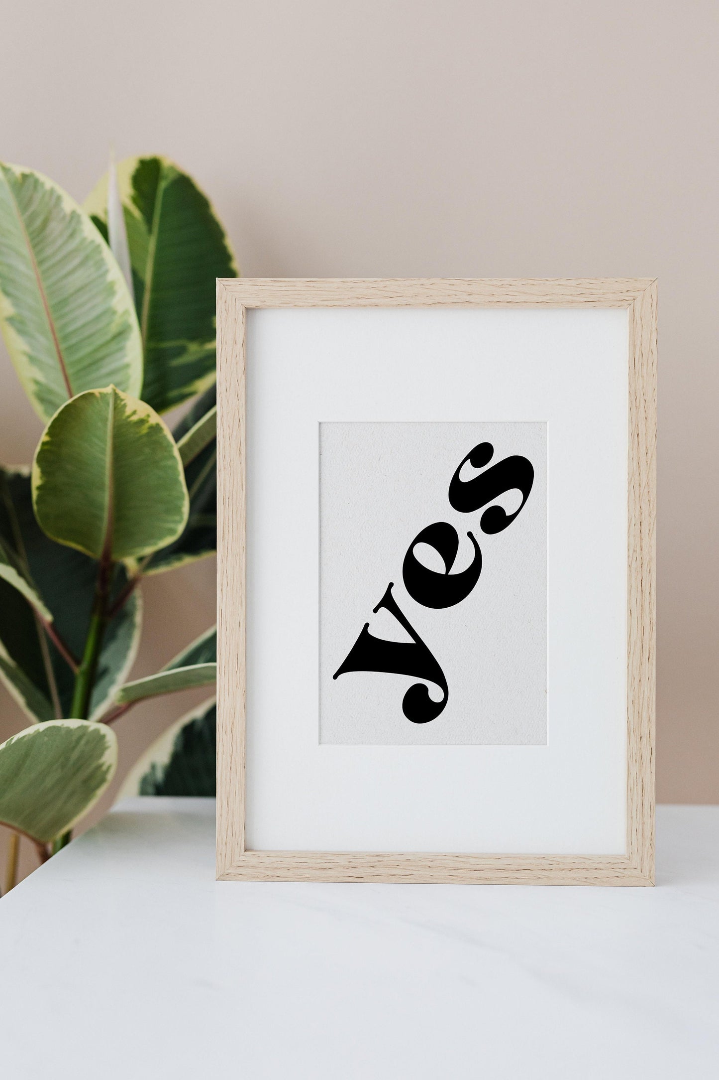 yes quote framed poster, positive quote print