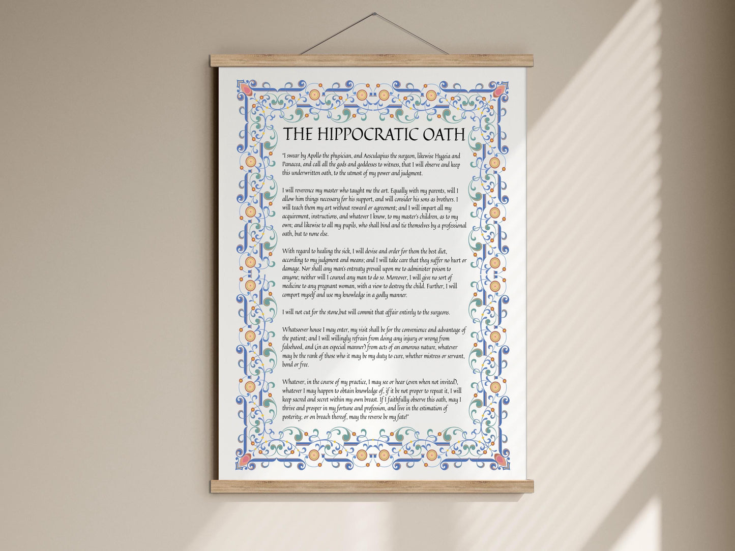 the hippocratic oath framed poster print modern and traditional