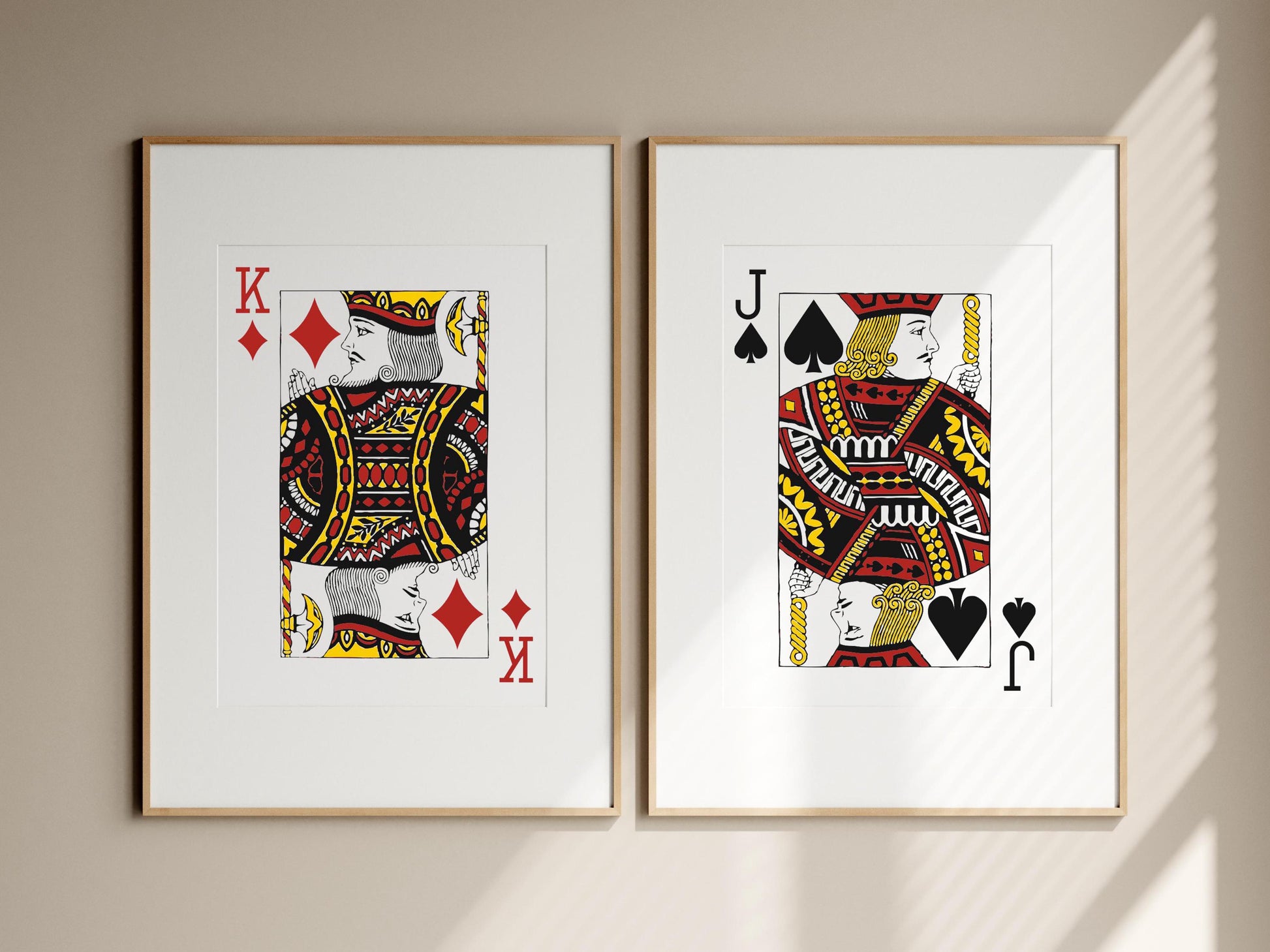 king of diamonds and jack of spades poster playing cards