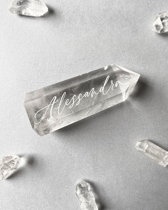 pointed personalised crystal point stone wand
