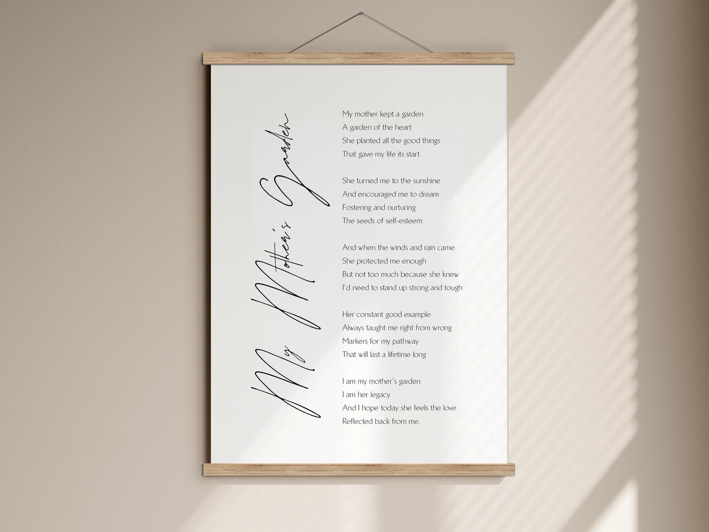 My Mother Kept a Garden poem reading print funeral favors celebration of life Bereavement gift, Memorial, Remembrance, Sympathy Gift