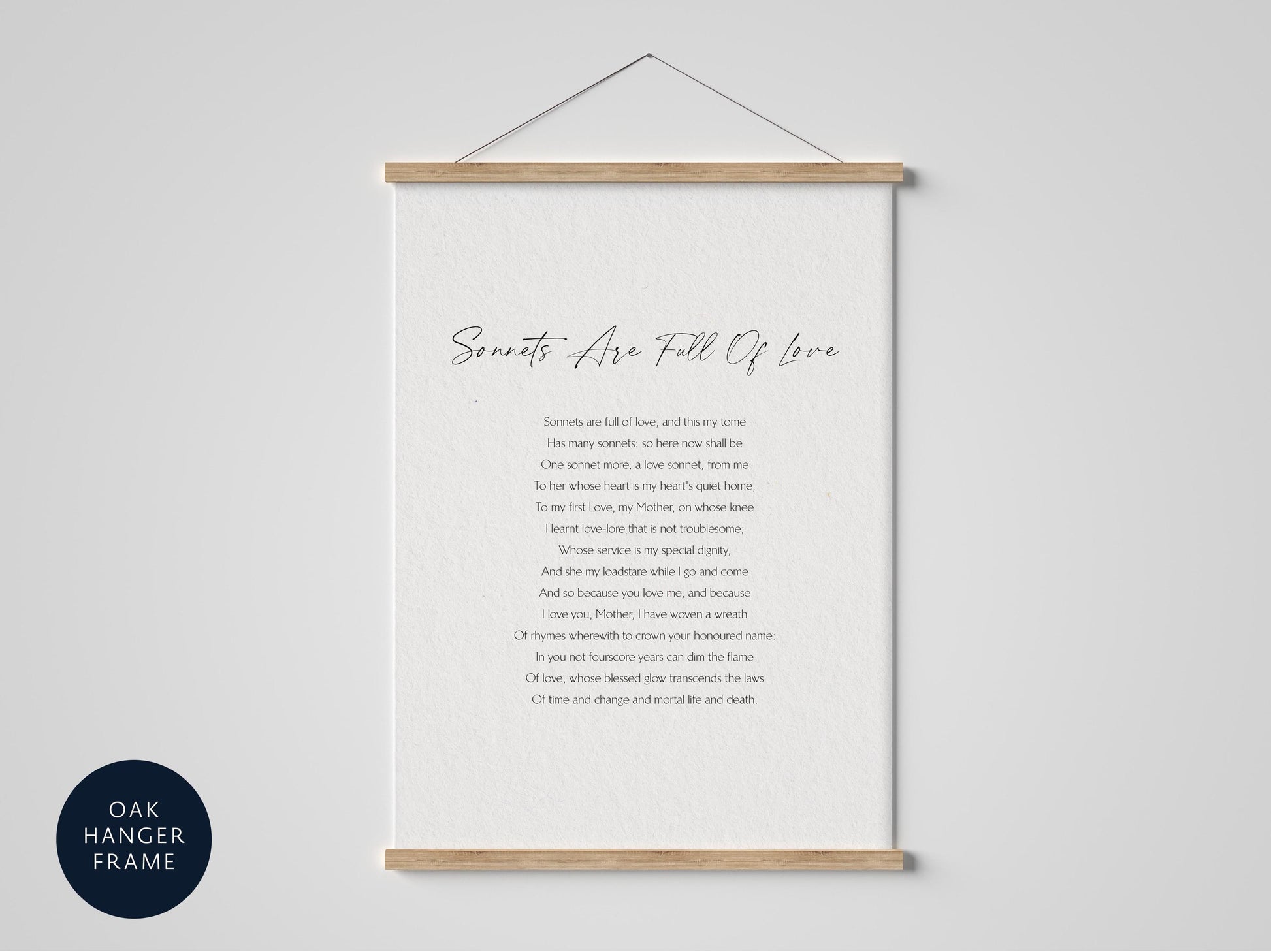 Sonnets Are Full Of Love Framed Print by Christina Rossetti, Framed gift for Mum, Mother&#39;s day gift, Poem Gift for Mom