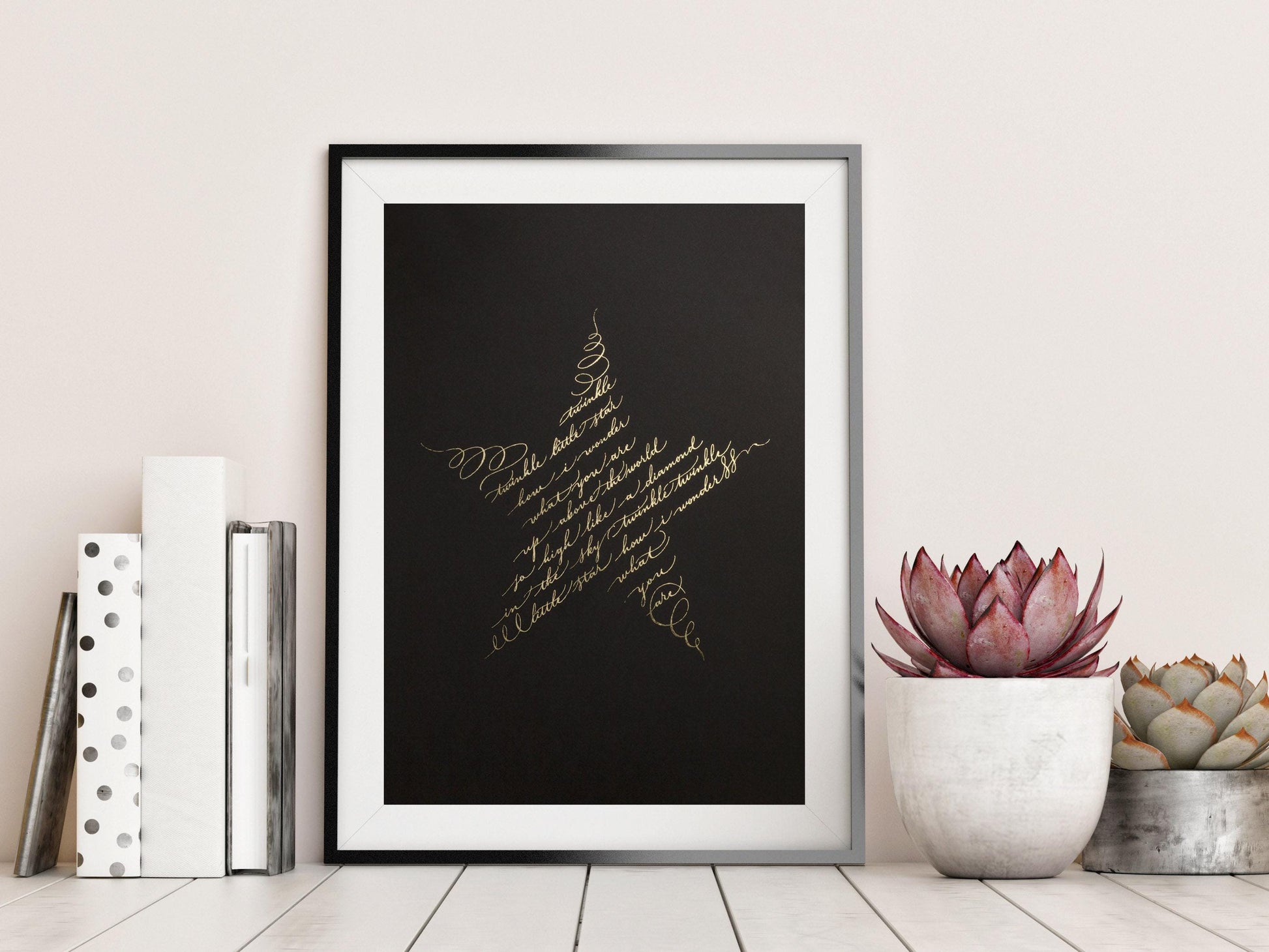 Twinkle Twinkle Little Star Nursery Print New Baby Gift, Gender Neutral Baby Gift, Neutral Baby Shower Gift, Birth Announcement Wall Art