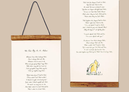 Us Two AA Milne Poem Print | Winnie the Pooh Friendship Quote | Best Friend Gift | Literary Calligraphy Print