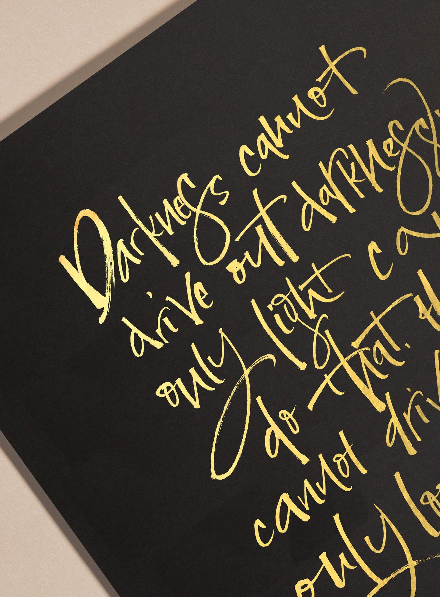 Martin Luther King Quote Print, Gold Foil Inspirational Wall Art - Solid Oak Hanger, Motivational Gift for Justice