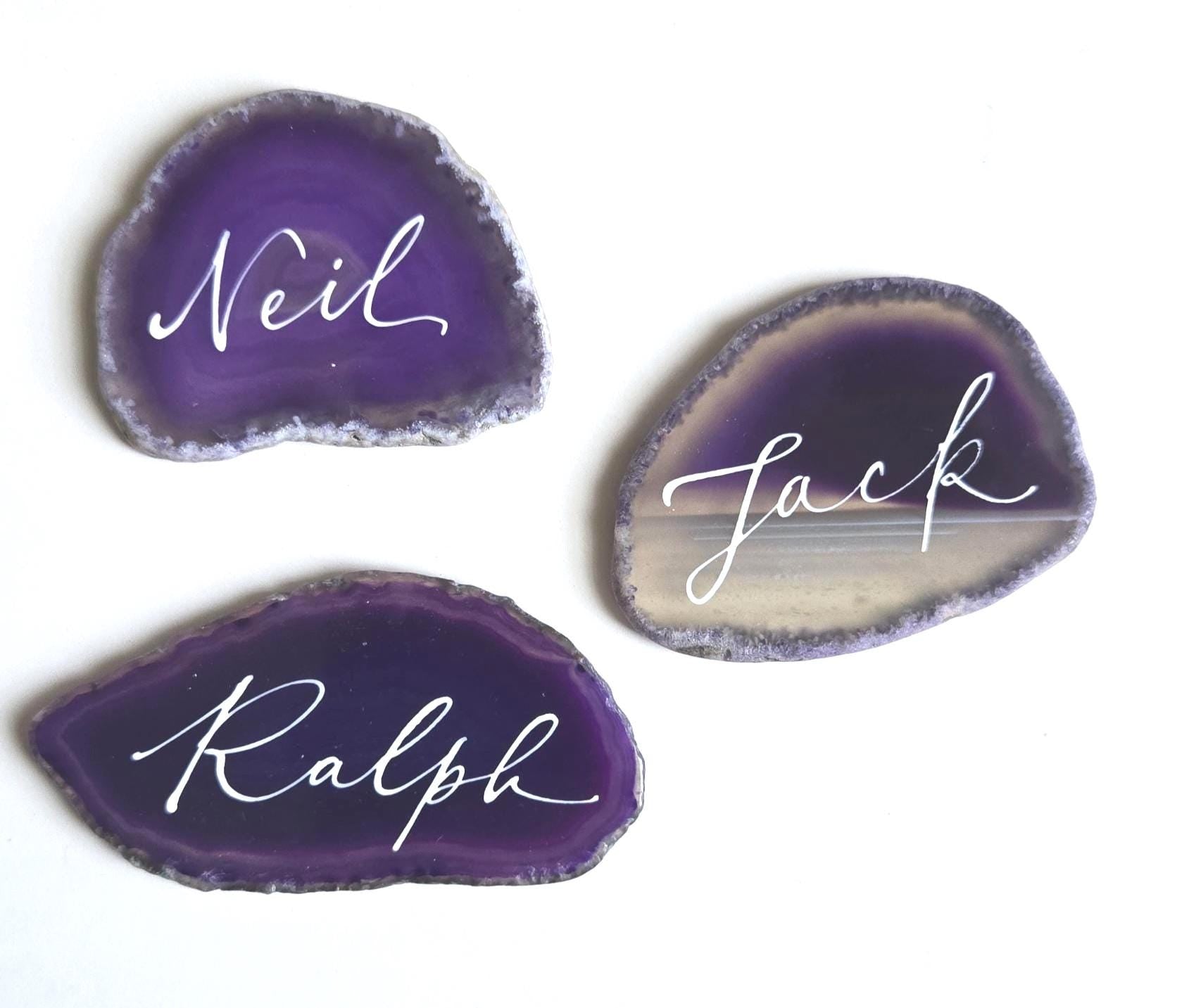 purple agate slices