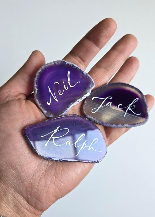 purple agate slices