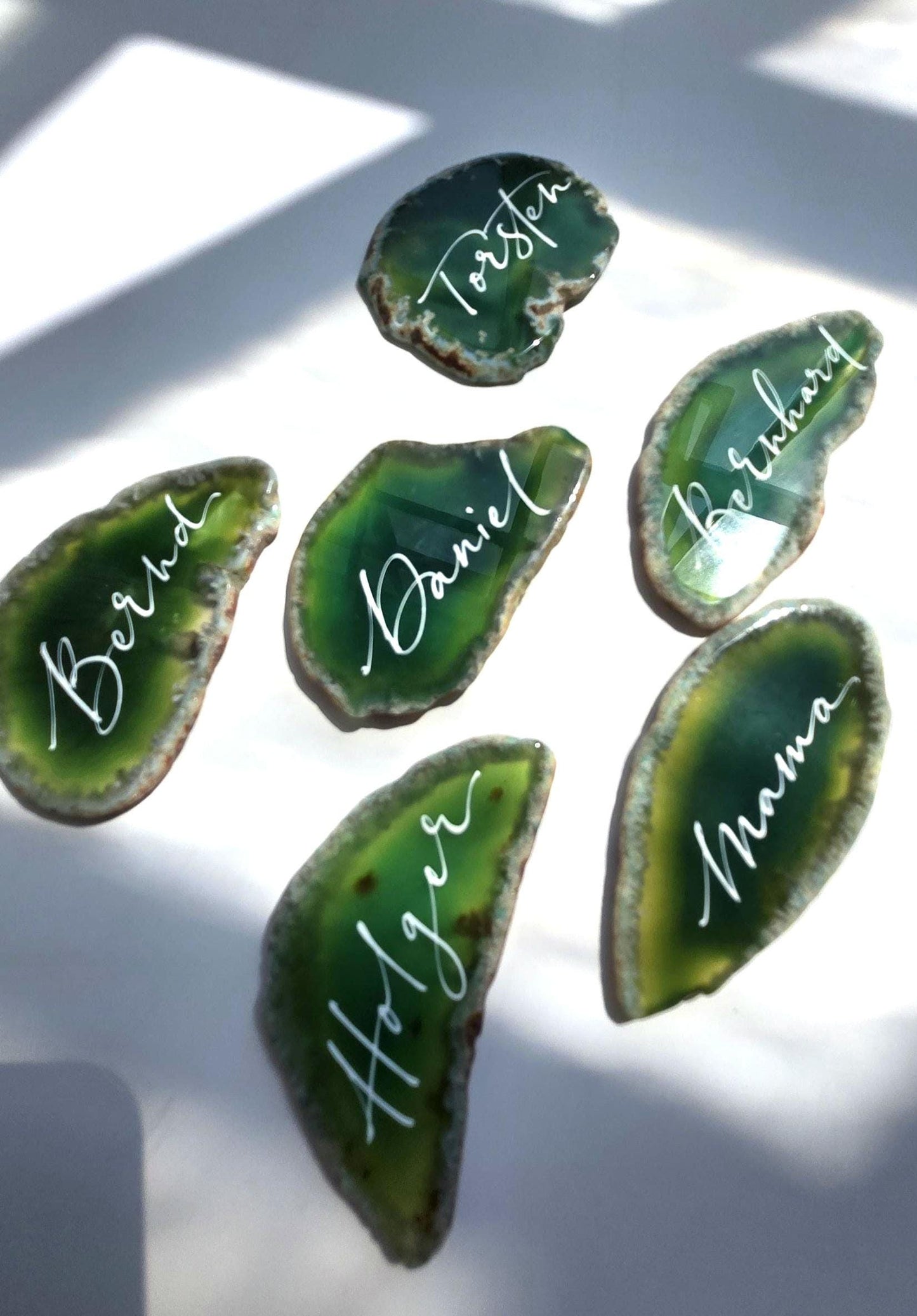 green agate slice
