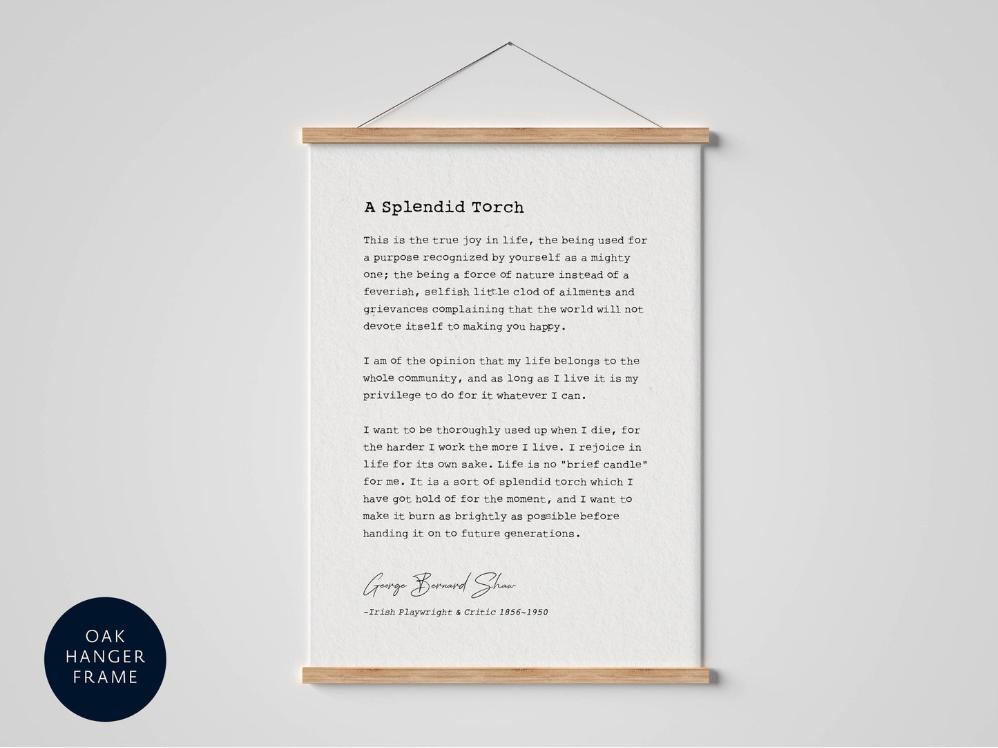 A framed text discussing the importance of living life with joy and purpose, as well as the value of community and relationships.