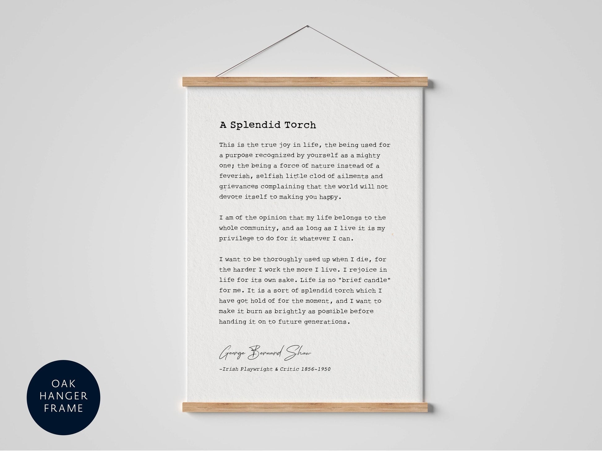 A framed text discussing the importance of living life with joy and purpose, as well as the value of community and relationships.