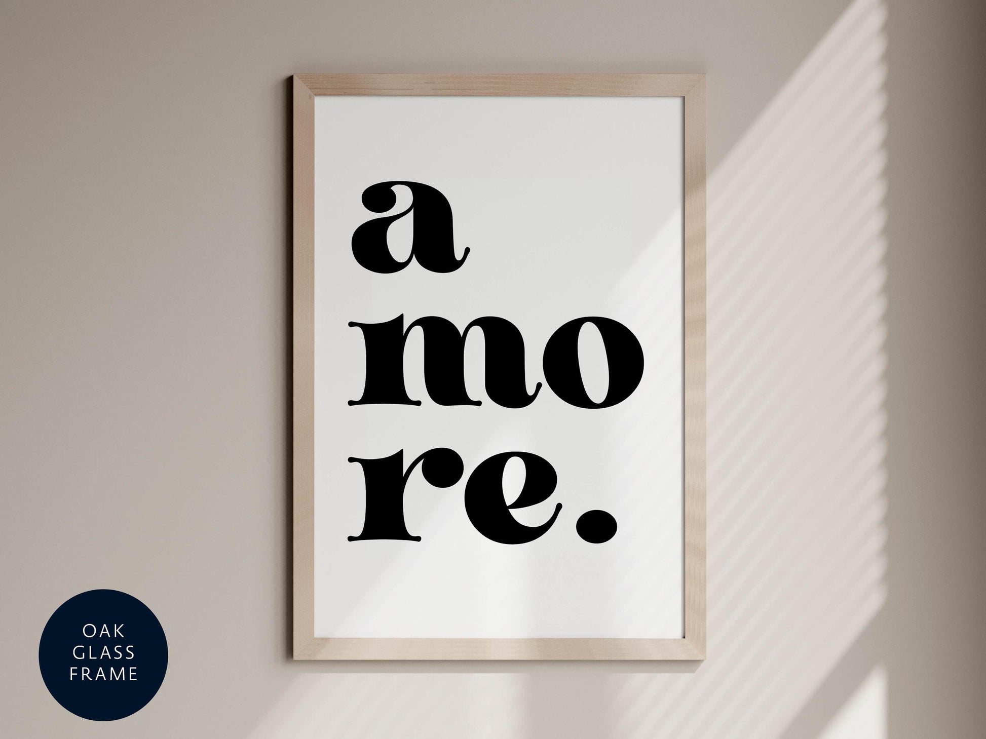 a framed poster with the text &quot;a more.&quot;