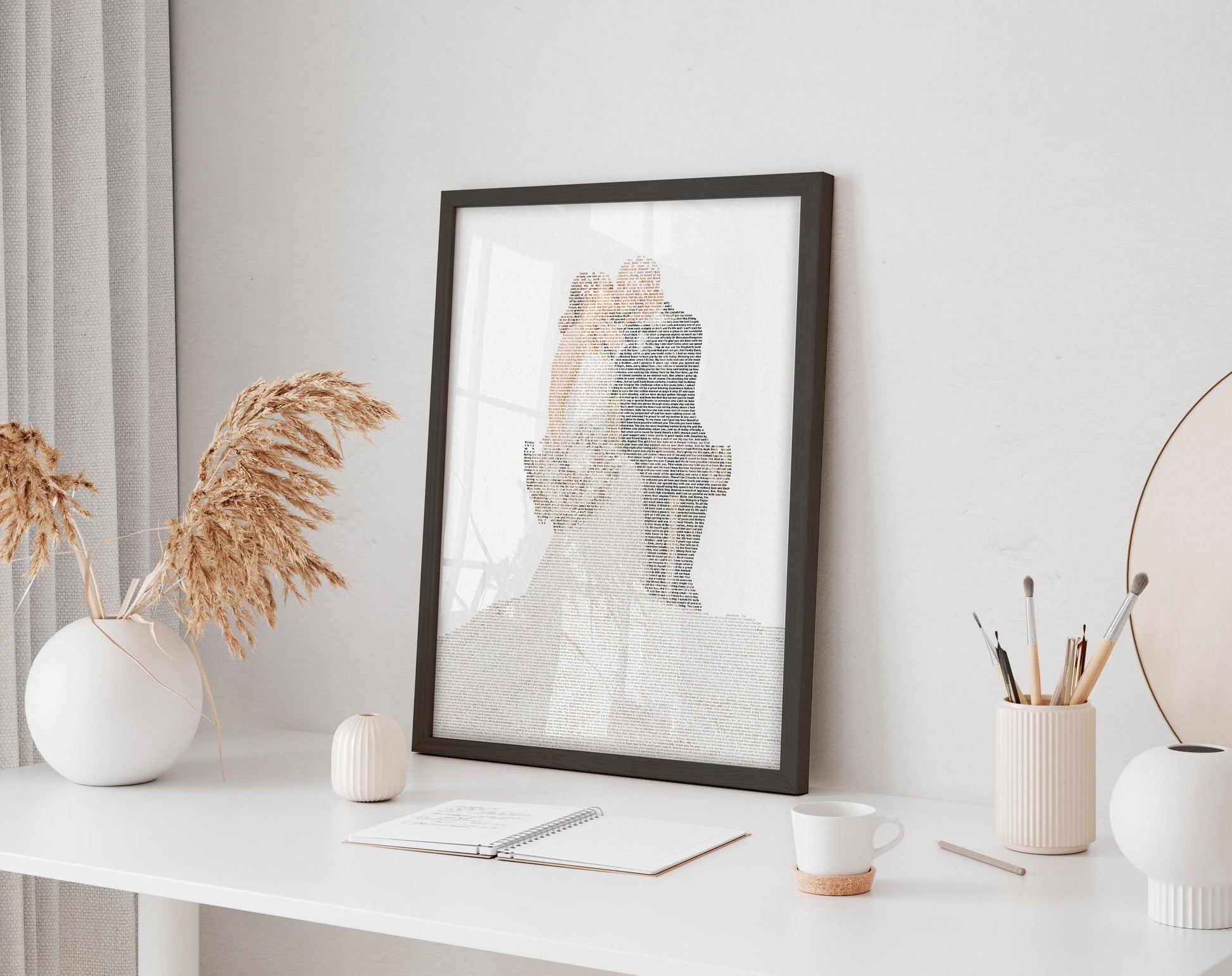 Personalised Wedding Portrait with Song Lyrics, First Dance Favourite Song Print, Framed Print With Wedding Song, Self Portrait Custom Print