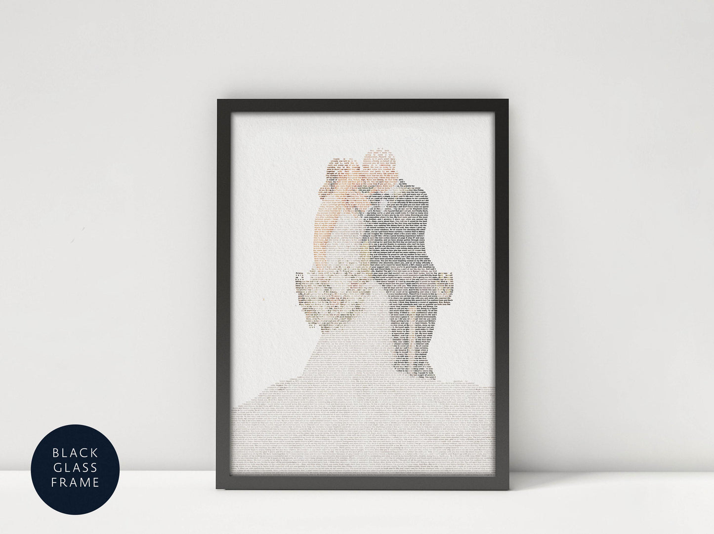 Personalised Wedding Portrait with Song Lyrics, First Dance Favourite Song Print, Framed Print With Wedding Song, Self Portrait Custom Print