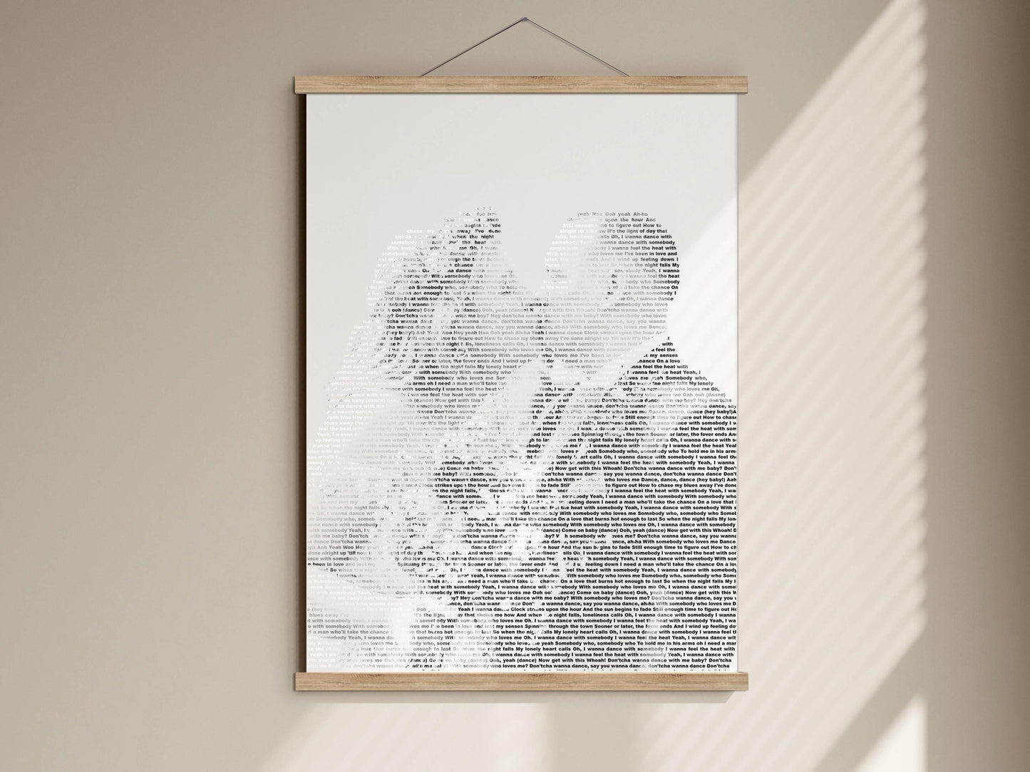 Personalised Wedding Portrait with wedding Song Lyrics framed print