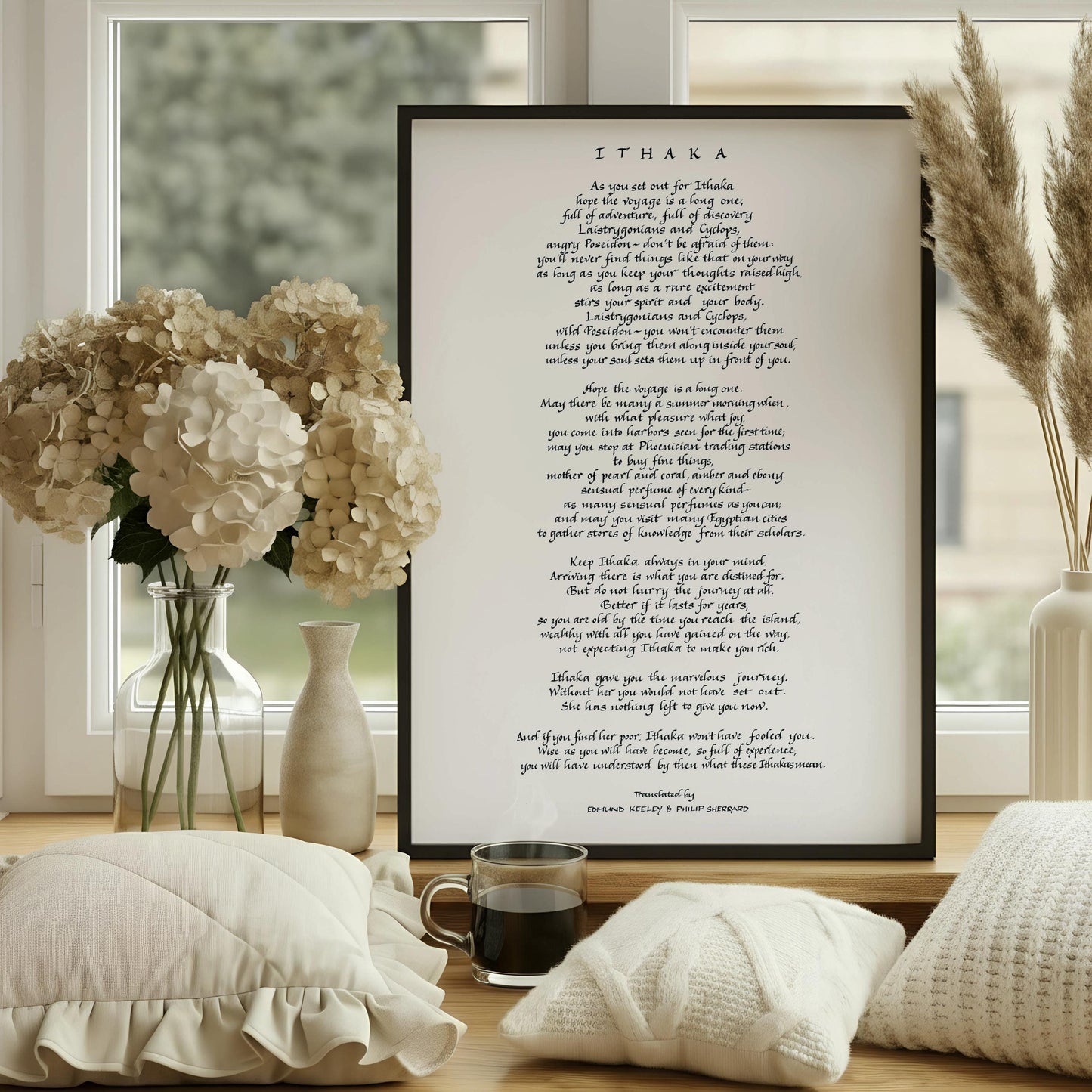 Ithaka Poem Print by C P Cavafy | Journey Quote Wall Art | Literary Poetry Print | Travel Inspired Home Decor