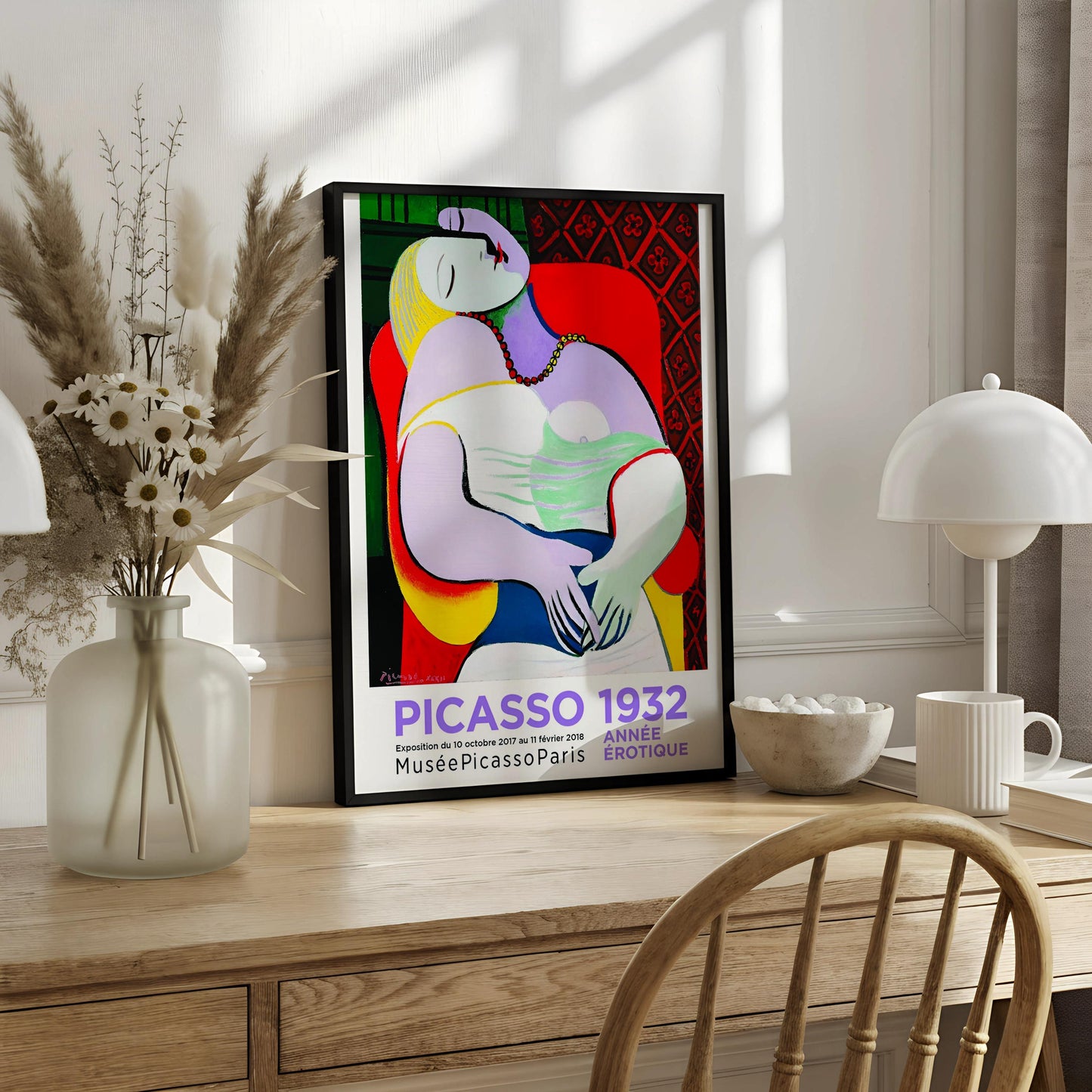 The image is a poster for the exhibition of Picasso's "Pissarro 1932" held at the MuseePicolasso in Paris on October 10, 1932 and November 11, 1932.